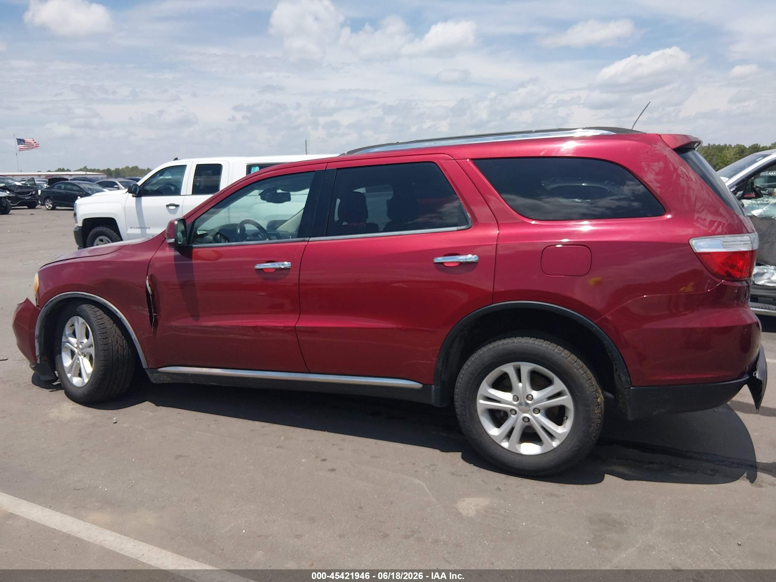 2013 Dodge Durango Crew Red vin: 1C4RDJDG5DC674397