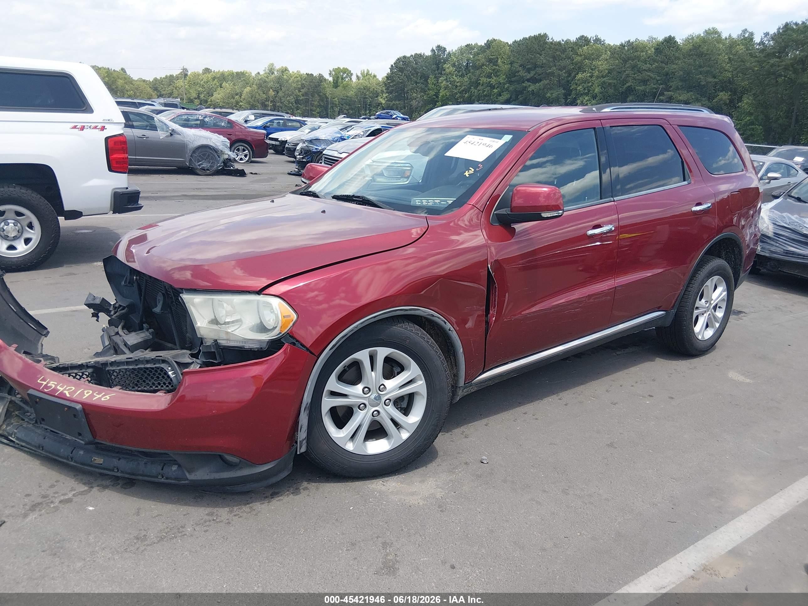 2013 Dodge Durango Crew Red vin: 1C4RDJDG5DC674397