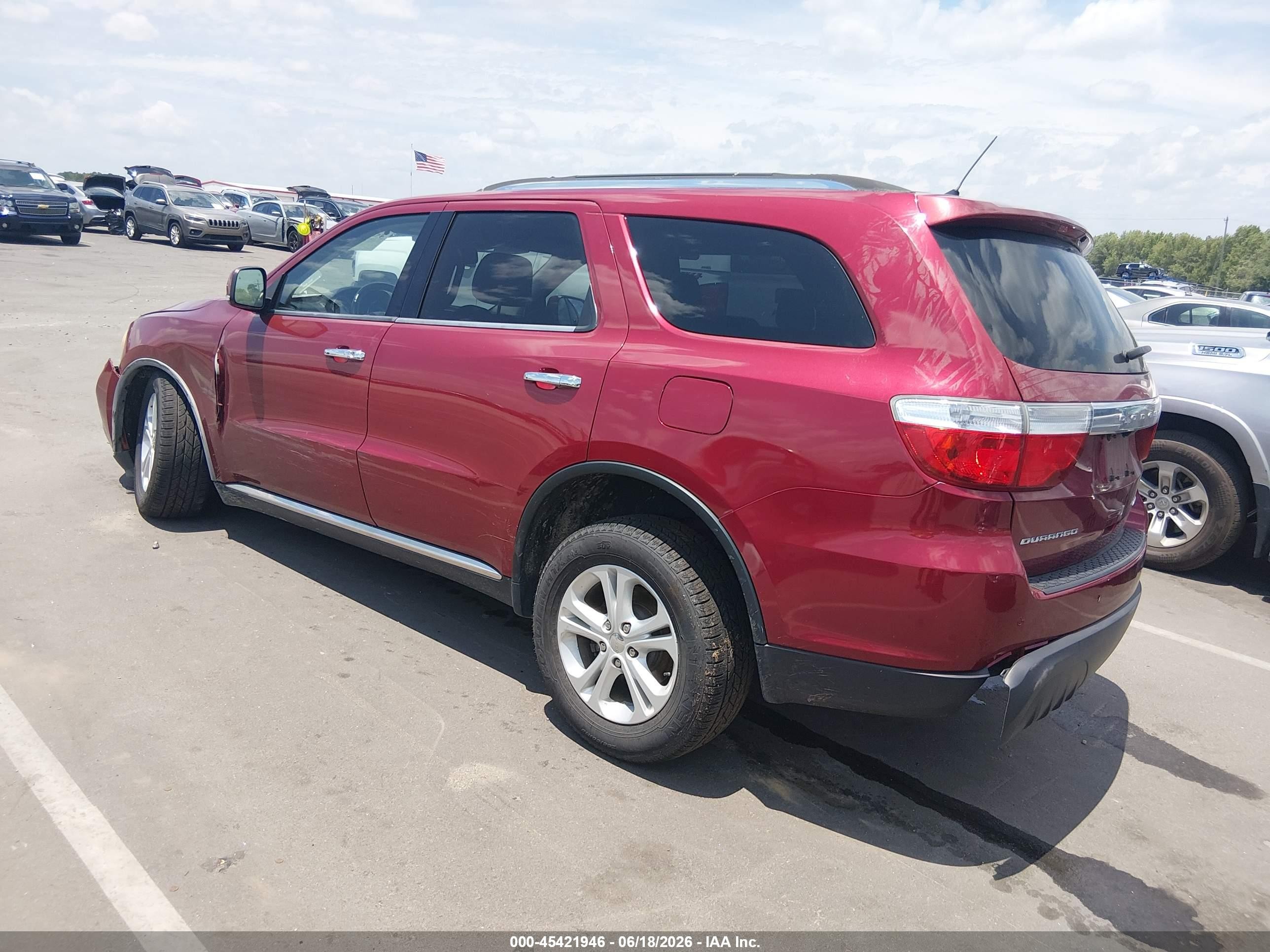 2013 Dodge Durango Crew Red vin: 1C4RDJDG5DC674397