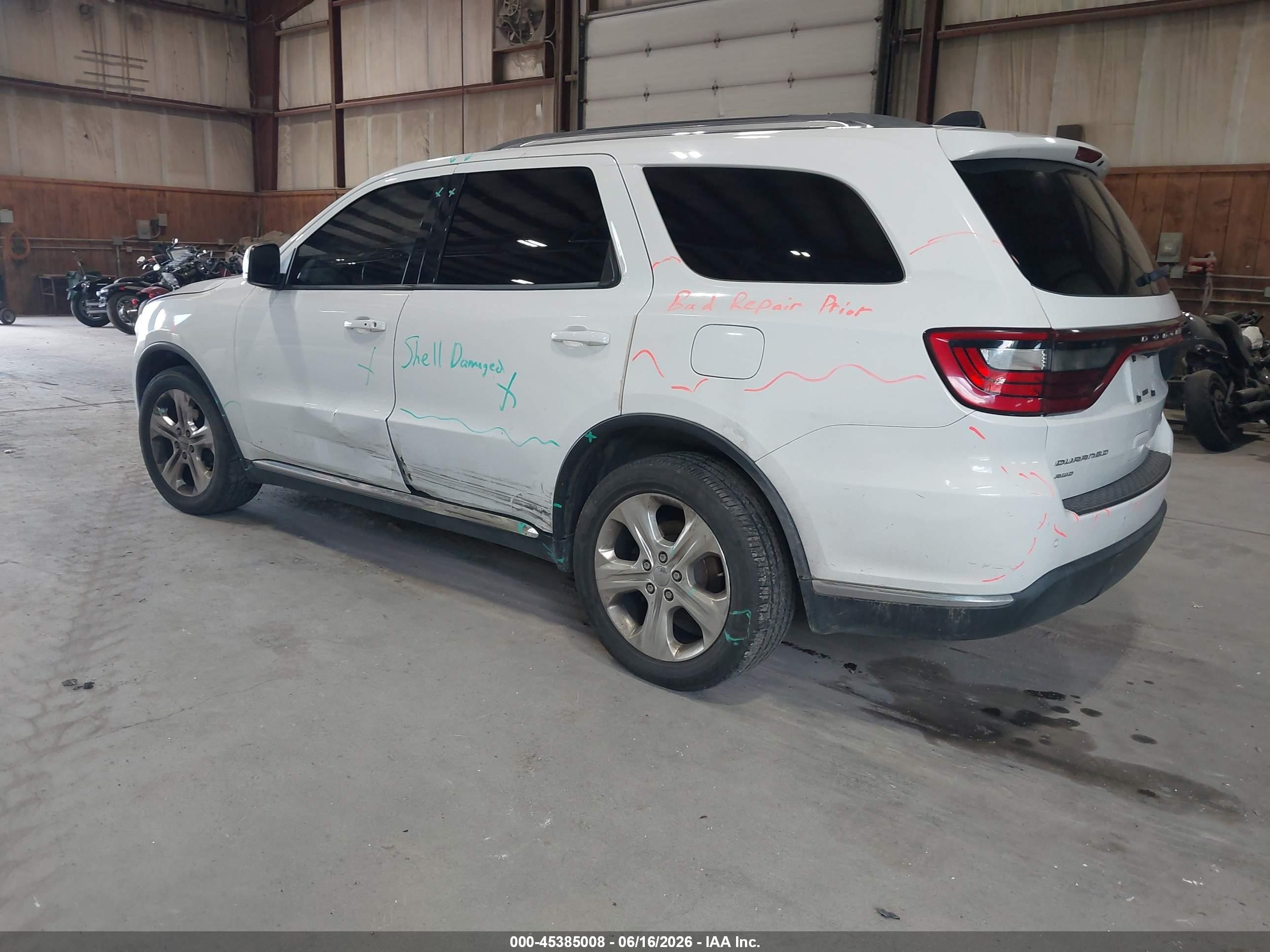 2014 Dodge Durango Limited White vin: 1C4RDJDG5EC462018