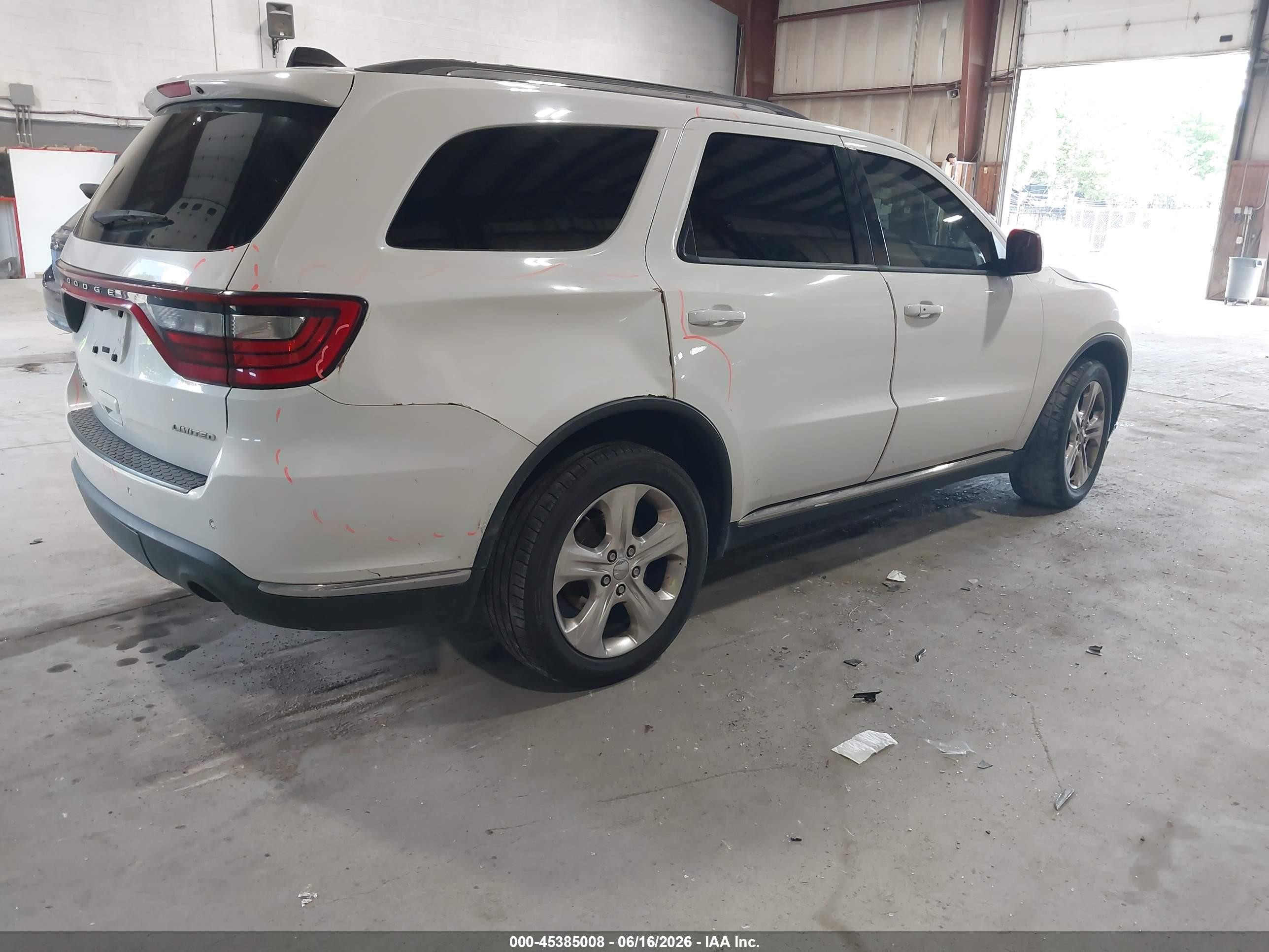 2014 Dodge Durango Limited White vin: 1C4RDJDG5EC462018