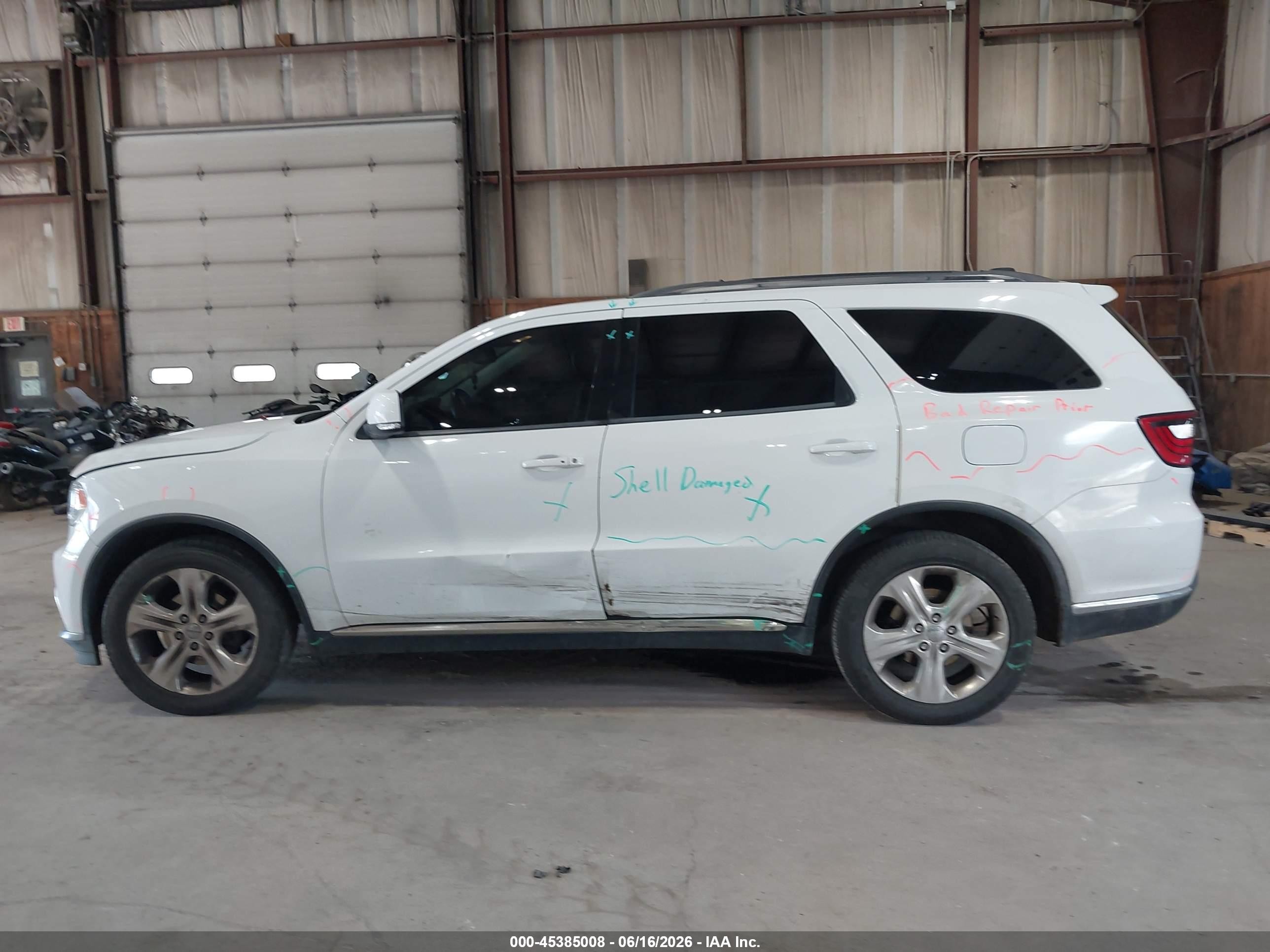 2014 Dodge Durango Limited White vin: 1C4RDJDG5EC462018