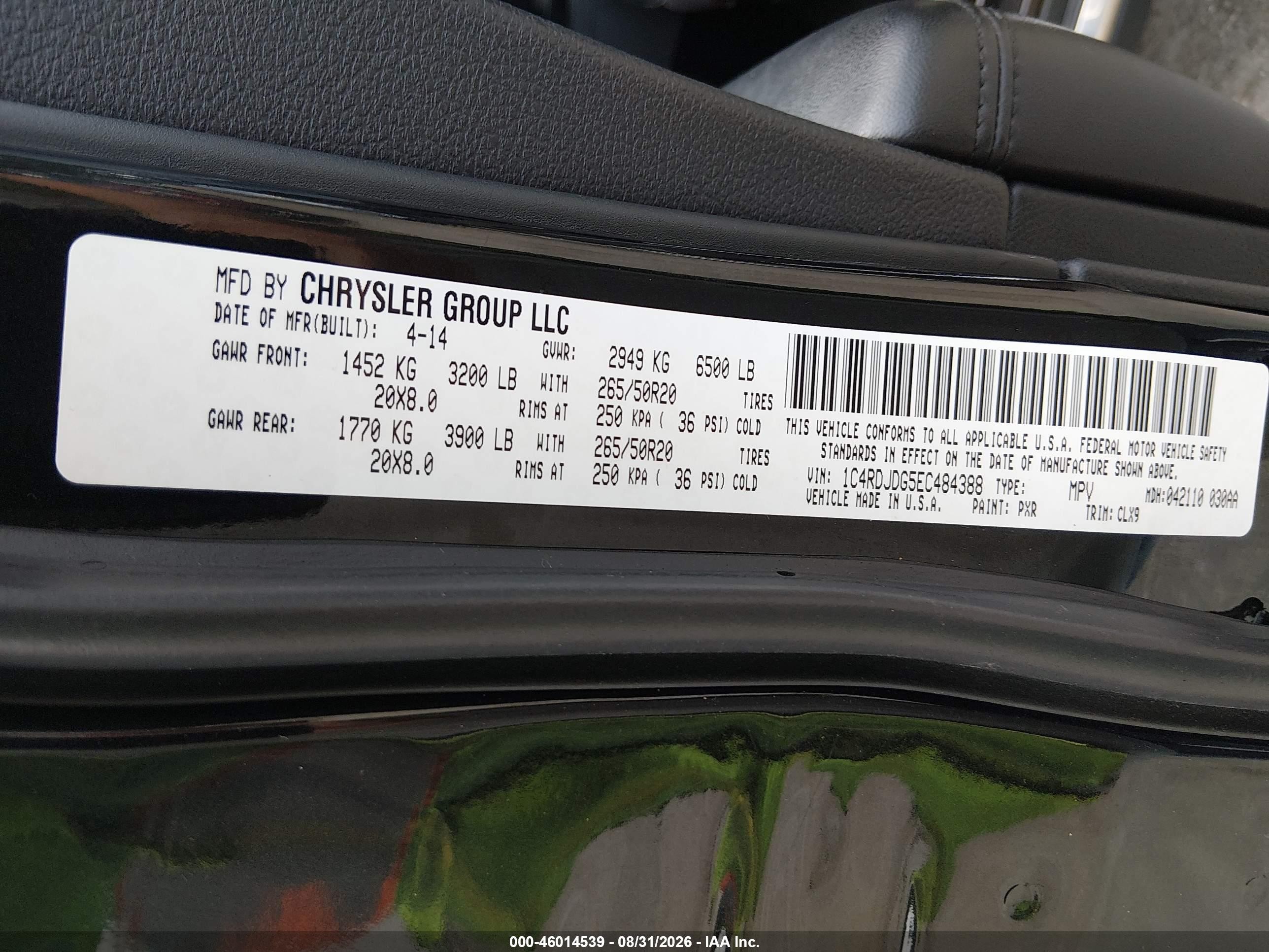 2014 Dodge Durango Limited Black vin: 1C4RDJDG5EC484388