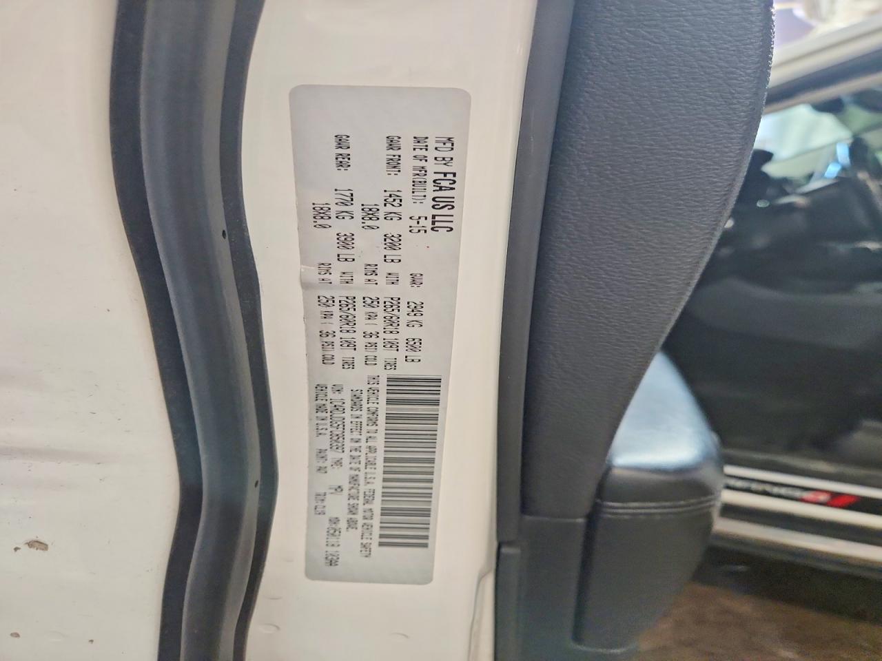 2015 Dodge Durango Limited White vin: 1C4RDJDG5FC850397