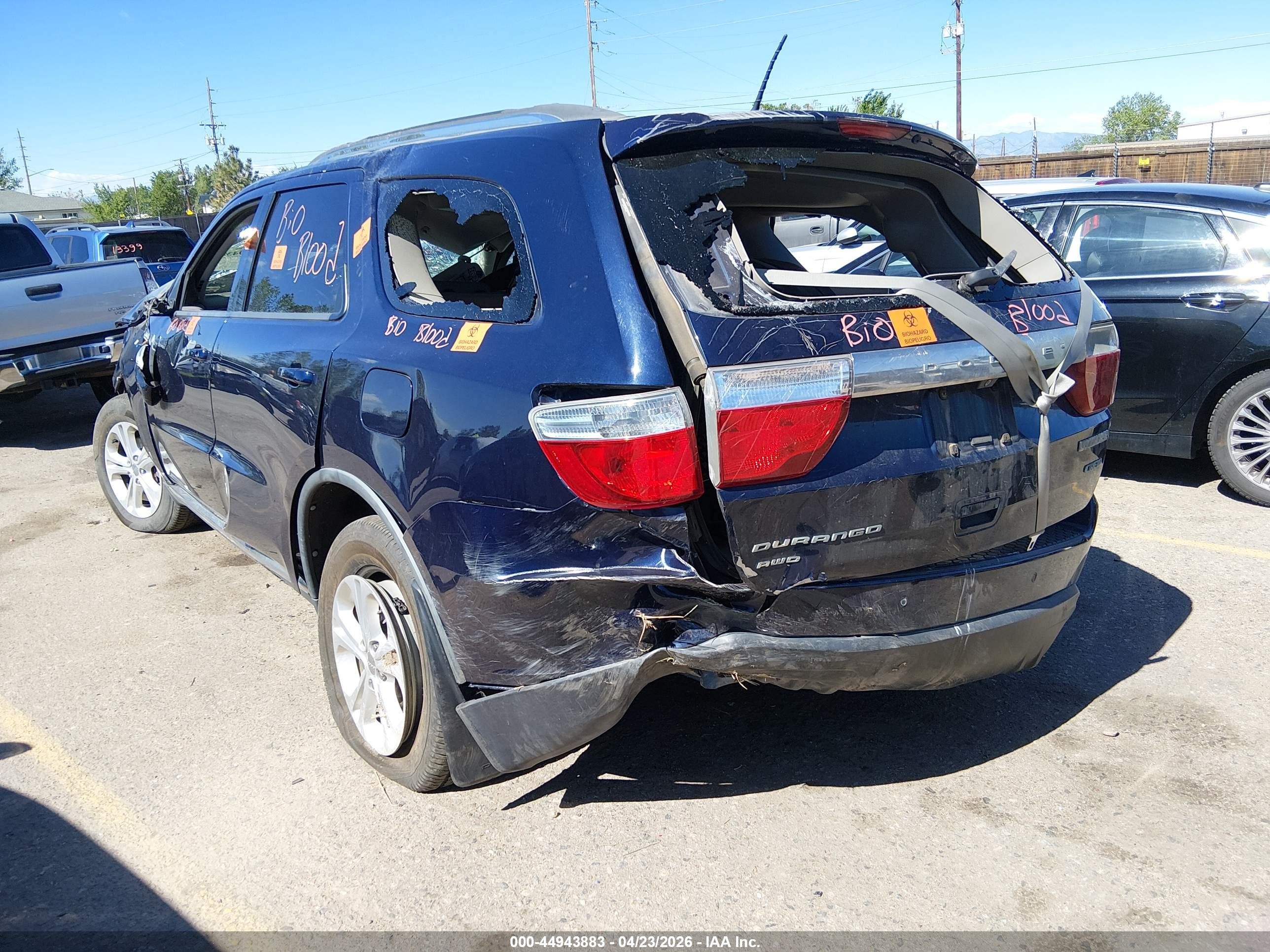 2012 Dodge Durango Crew Blue vin: 1C4RDJDG6CC198160