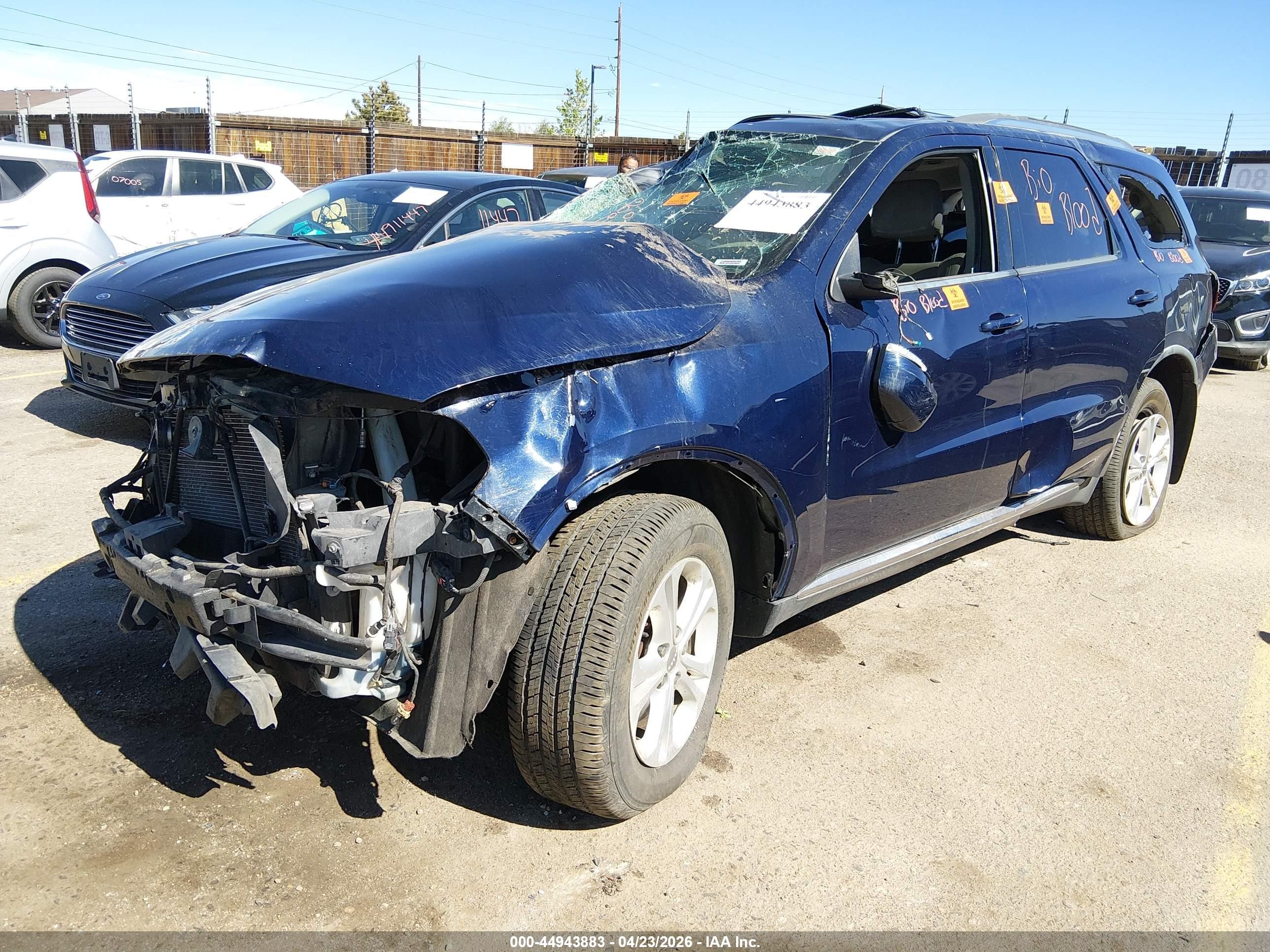 2012 Dodge Durango Crew Blue vin: 1C4RDJDG6CC198160