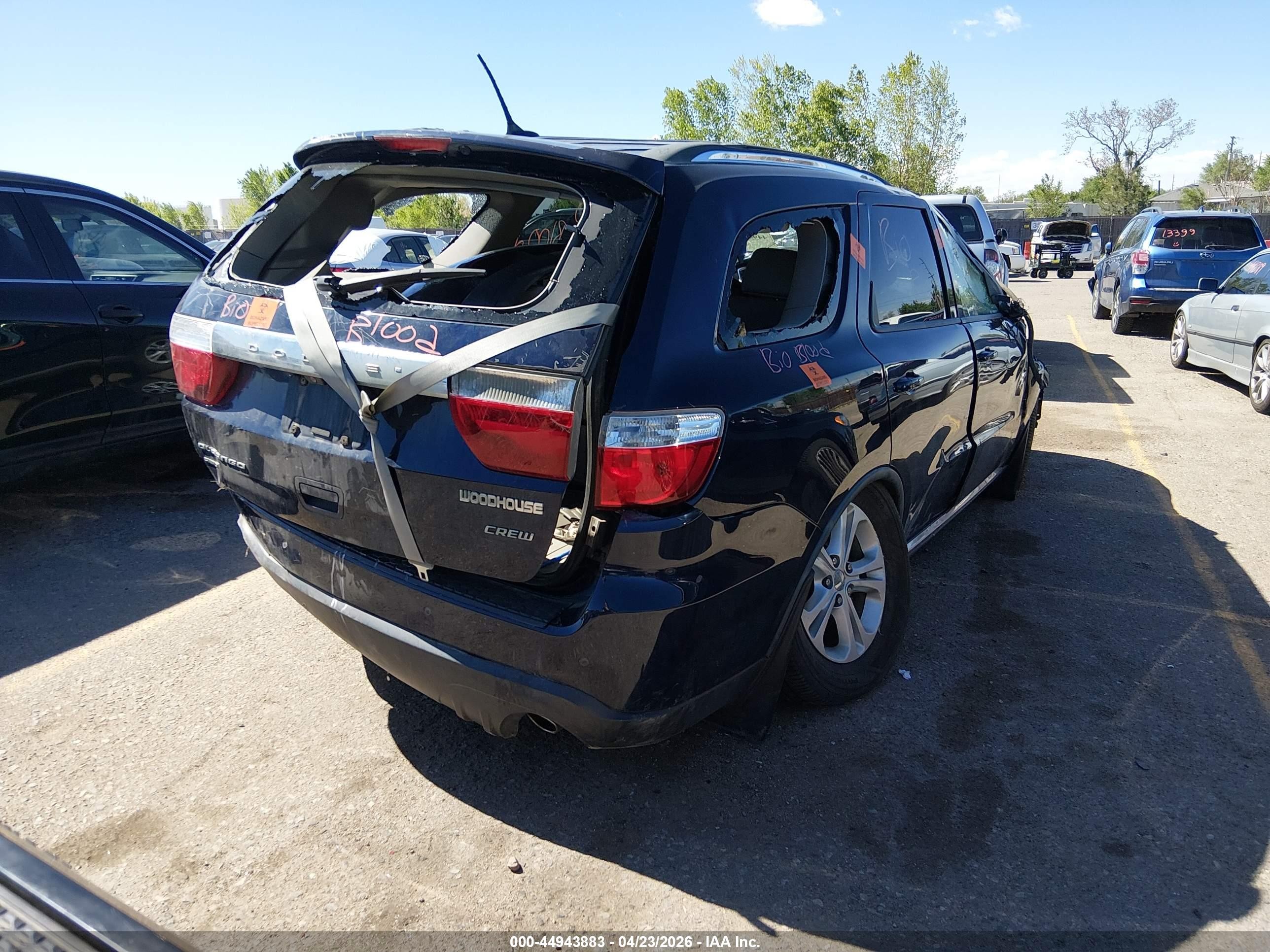 2012 Dodge Durango Crew Blue vin: 1C4RDJDG6CC198160