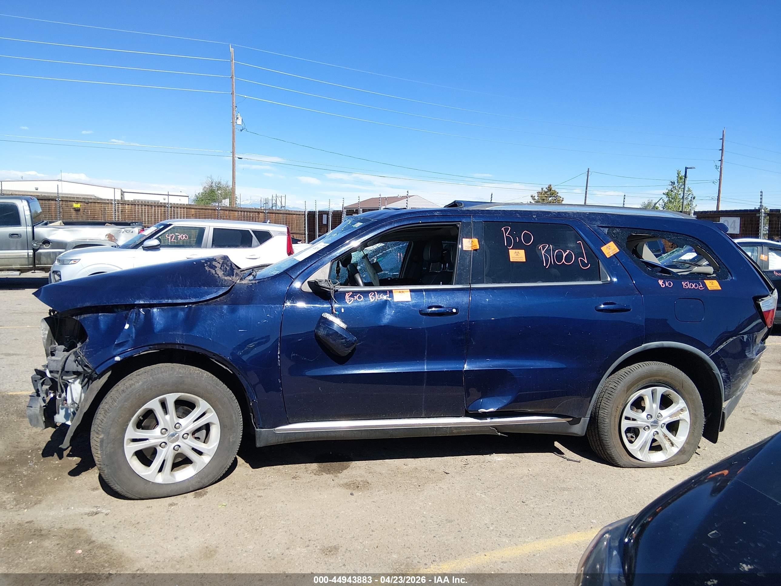 2012 Dodge Durango Crew Blue vin: 1C4RDJDG6CC198160