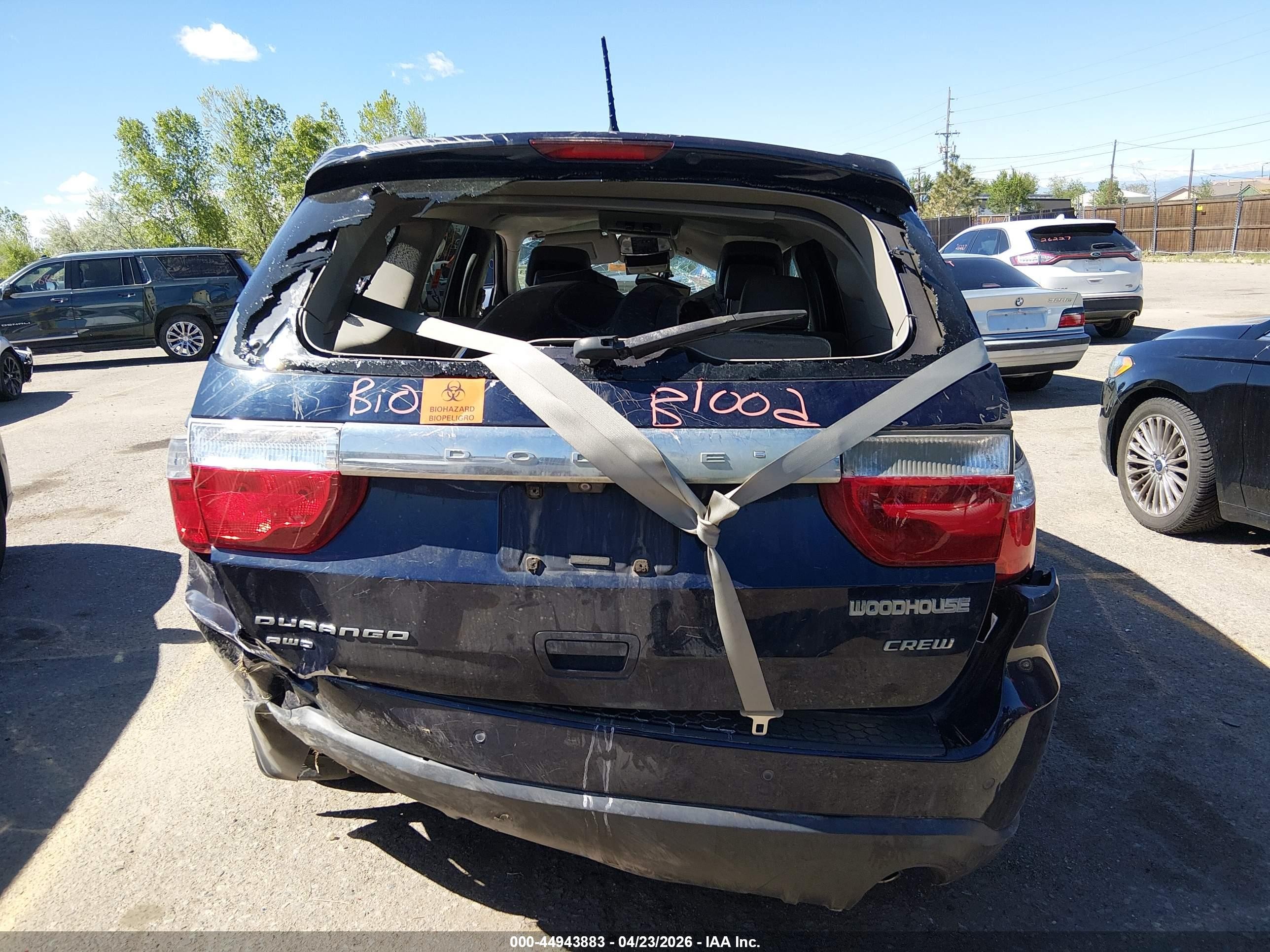 2012 Dodge Durango Crew Blue vin: 1C4RDJDG6CC198160
