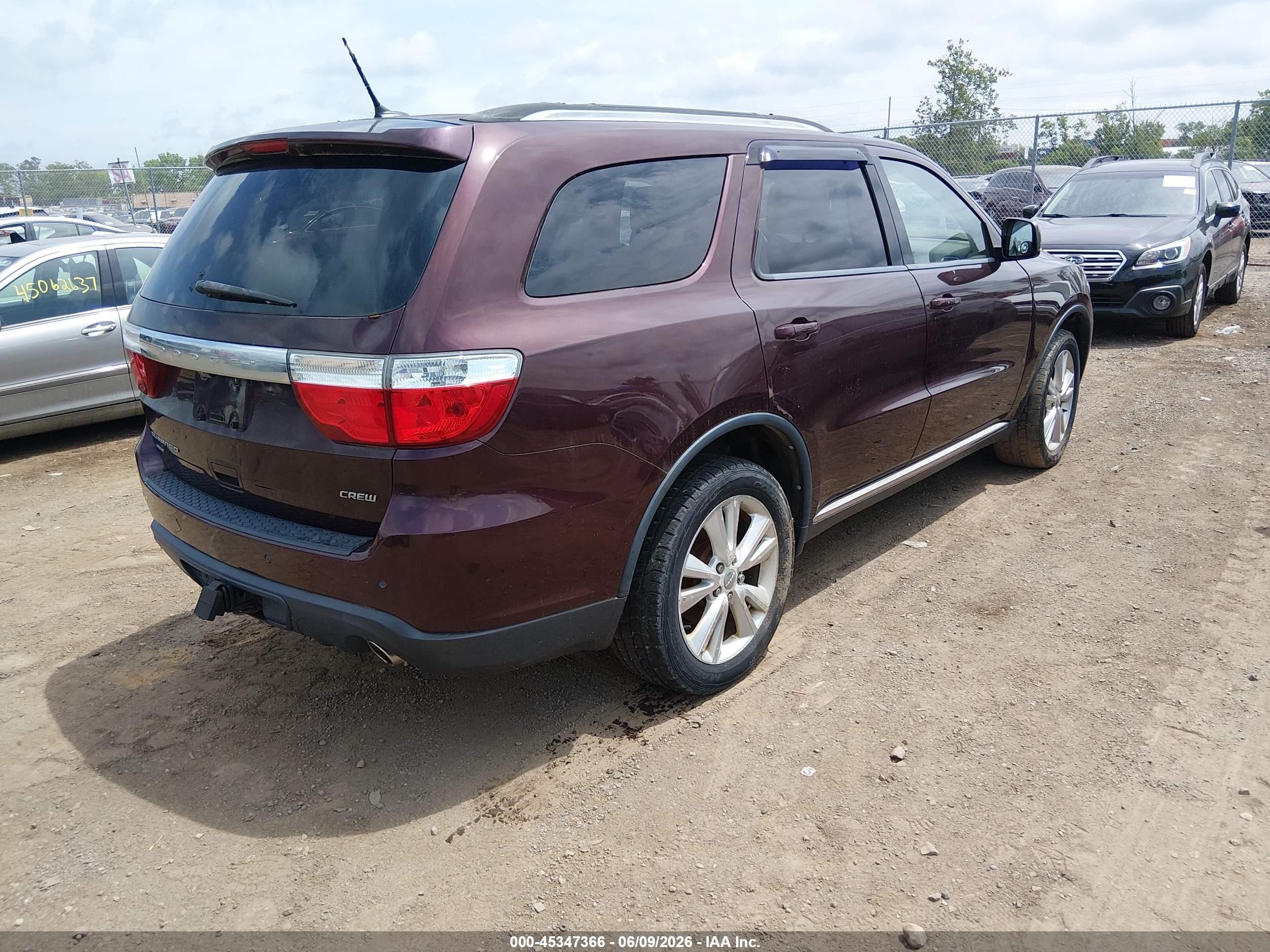 2012 Dodge Durango Crew Purple vin: 1C4RDJDG6CC336926