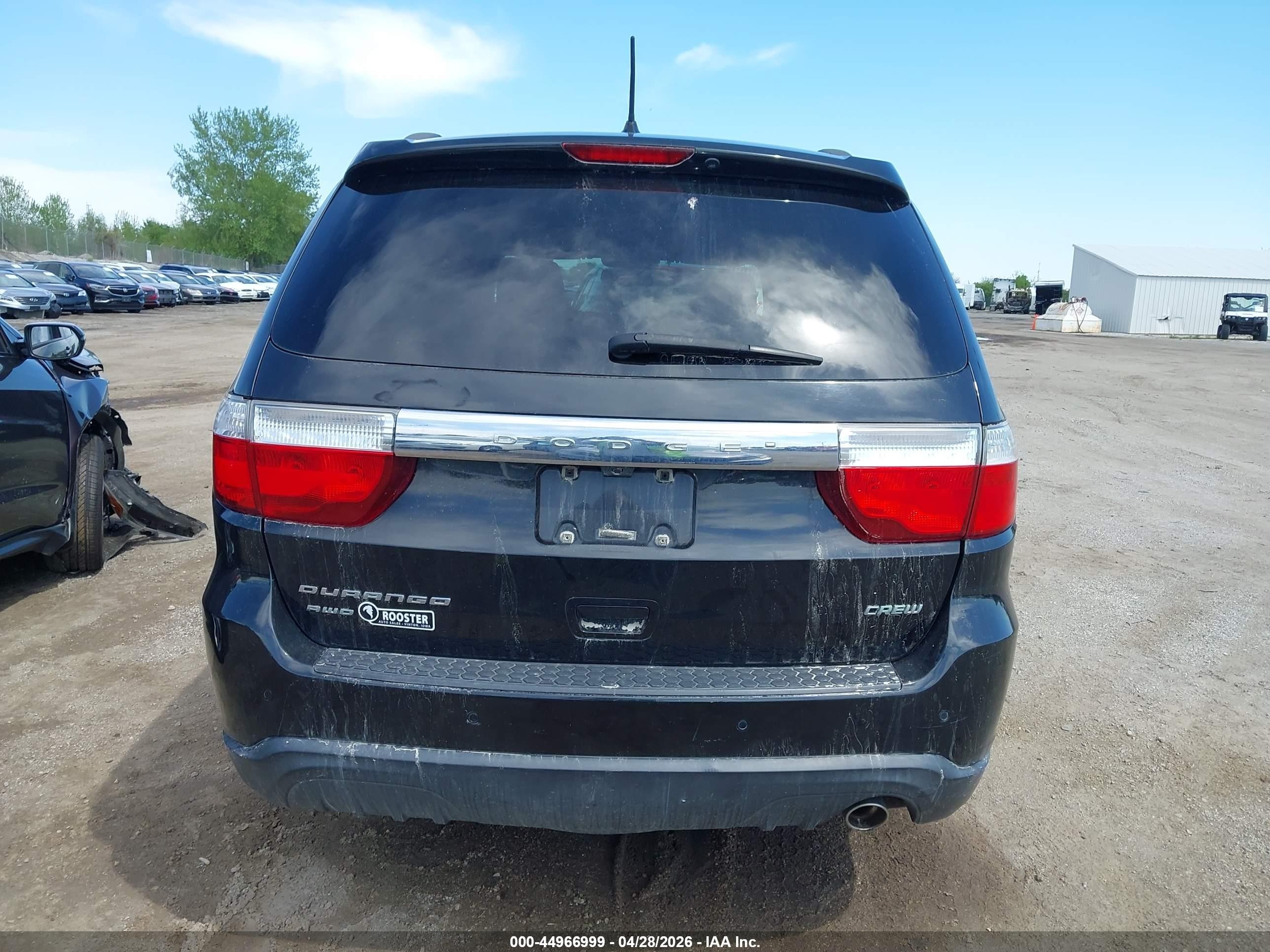 2013 Dodge Durango Crew Black vin: 1C4RDJDG6DC629243