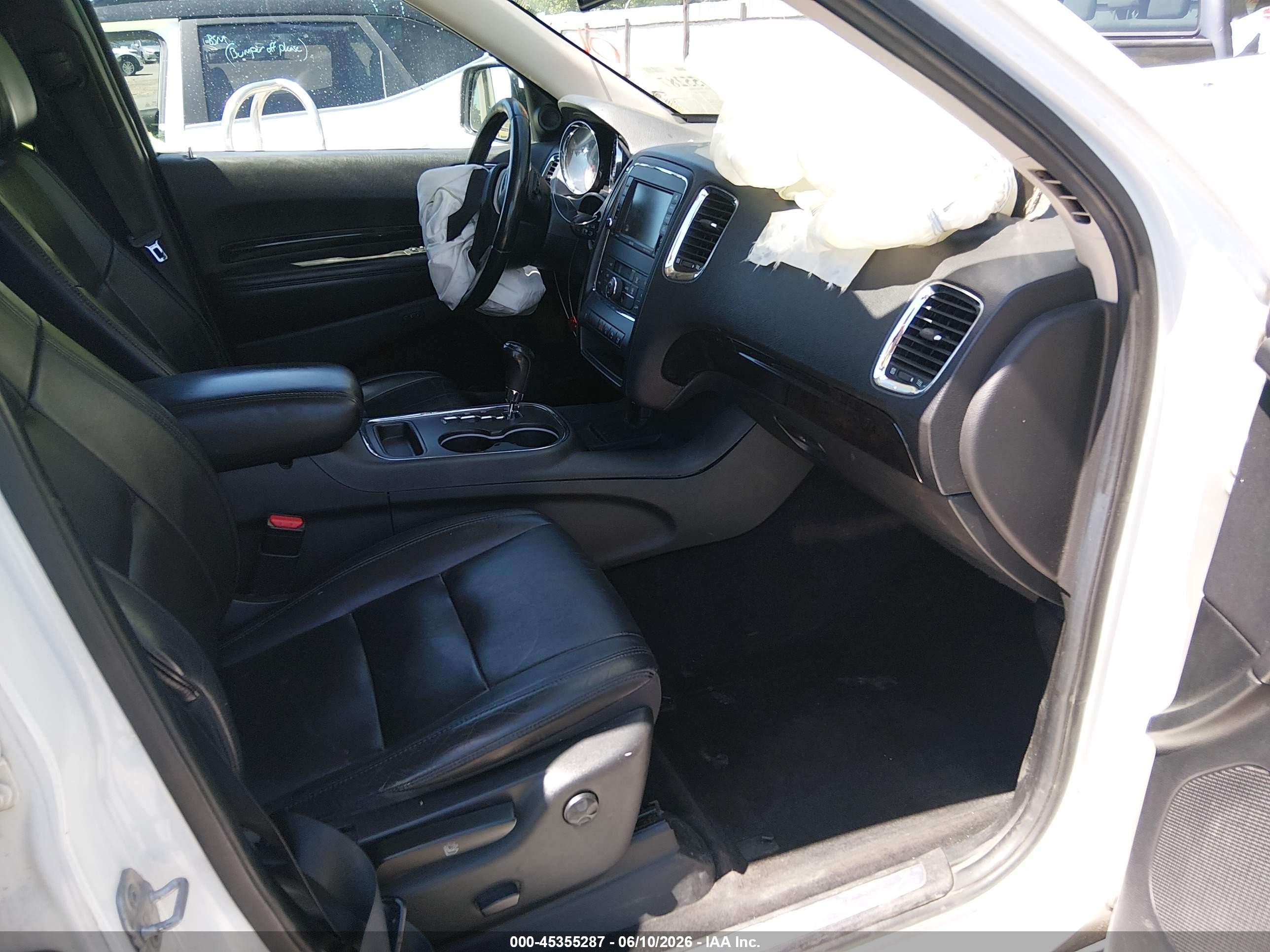 2013 Dodge Durango Crew White vin: 1C4RDJDG6DC701106
