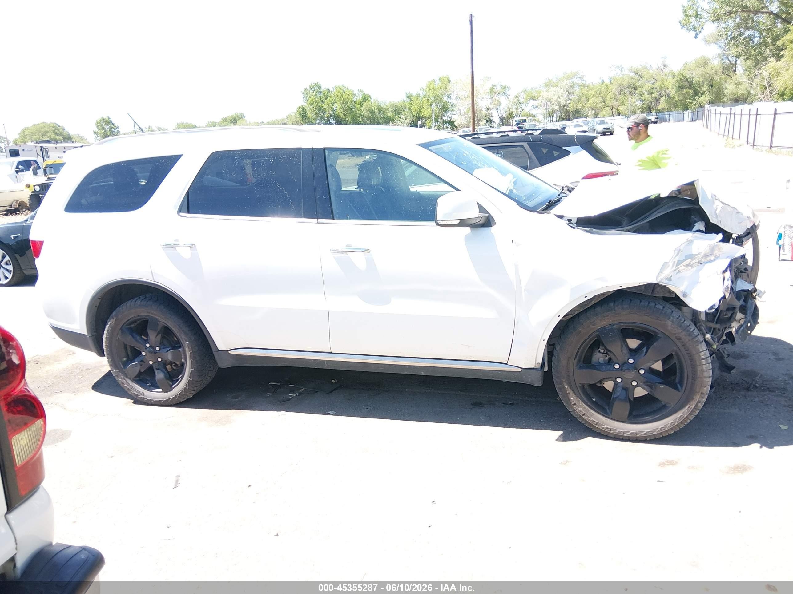 2013 Dodge Durango Crew White vin: 1C4RDJDG6DC701106