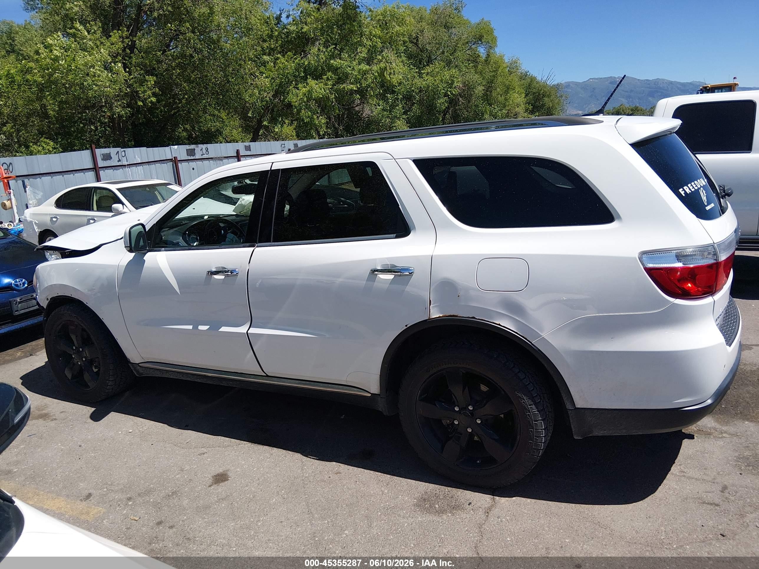2013 Dodge Durango Crew White vin: 1C4RDJDG6DC701106