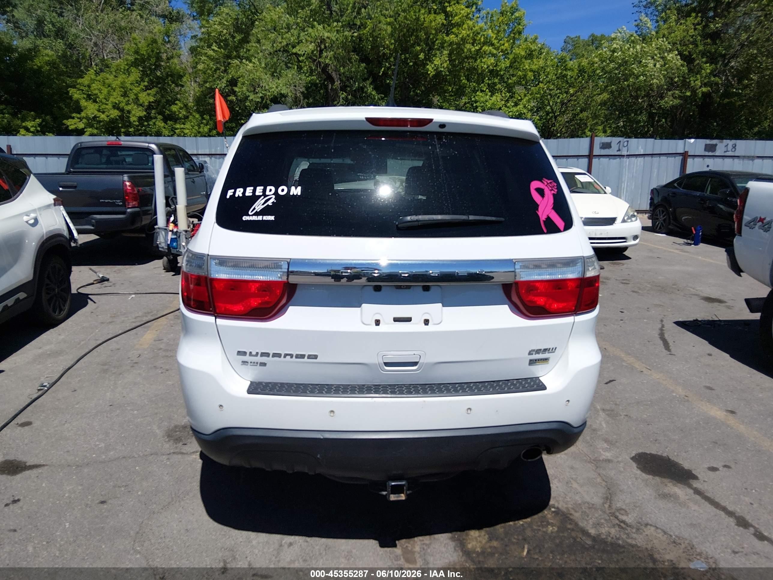 2013 Dodge Durango Crew White vin: 1C4RDJDG6DC701106