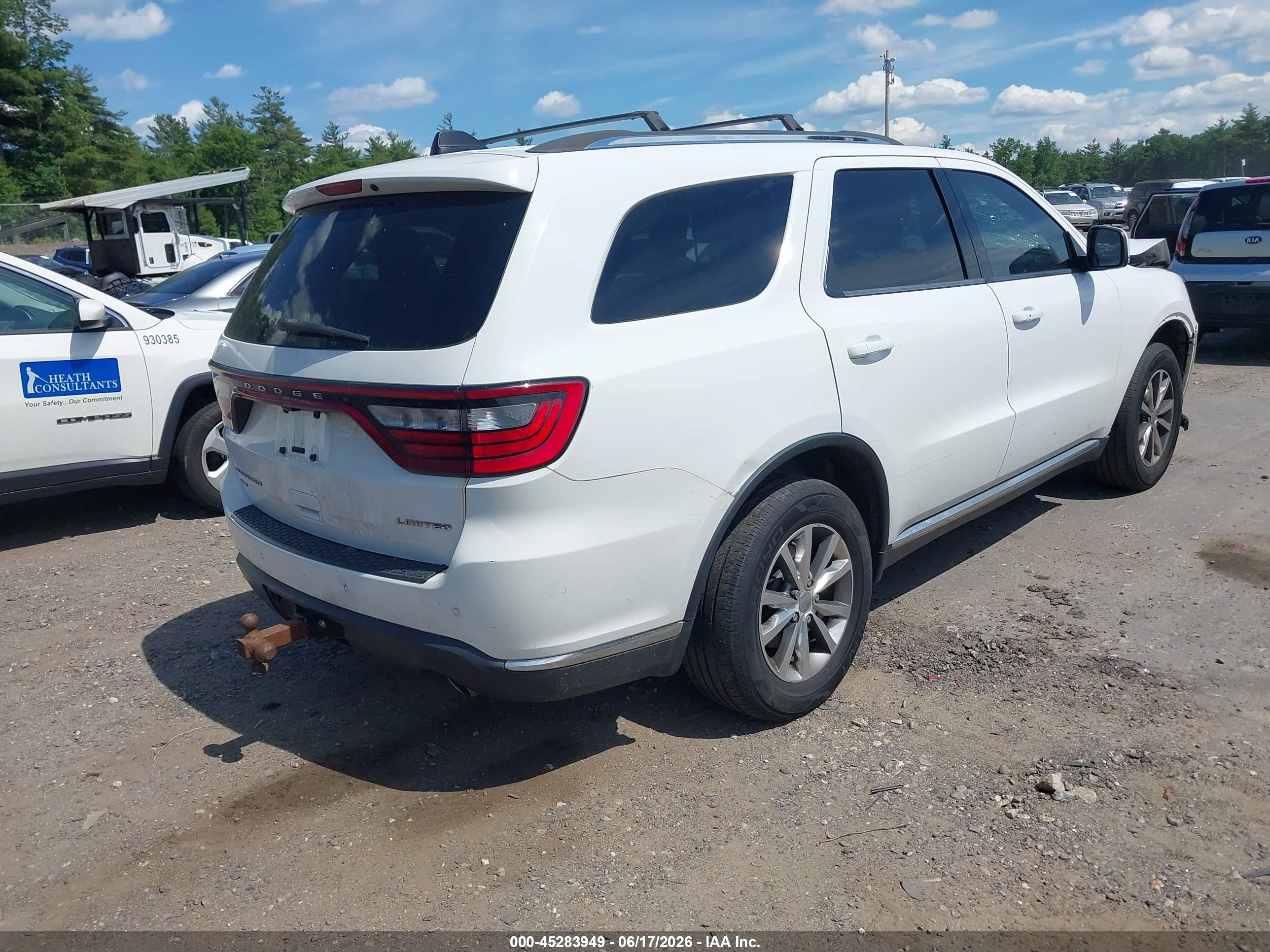 2014 Dodge Durango Limited White vin: 1C4RDJDG6EC592888