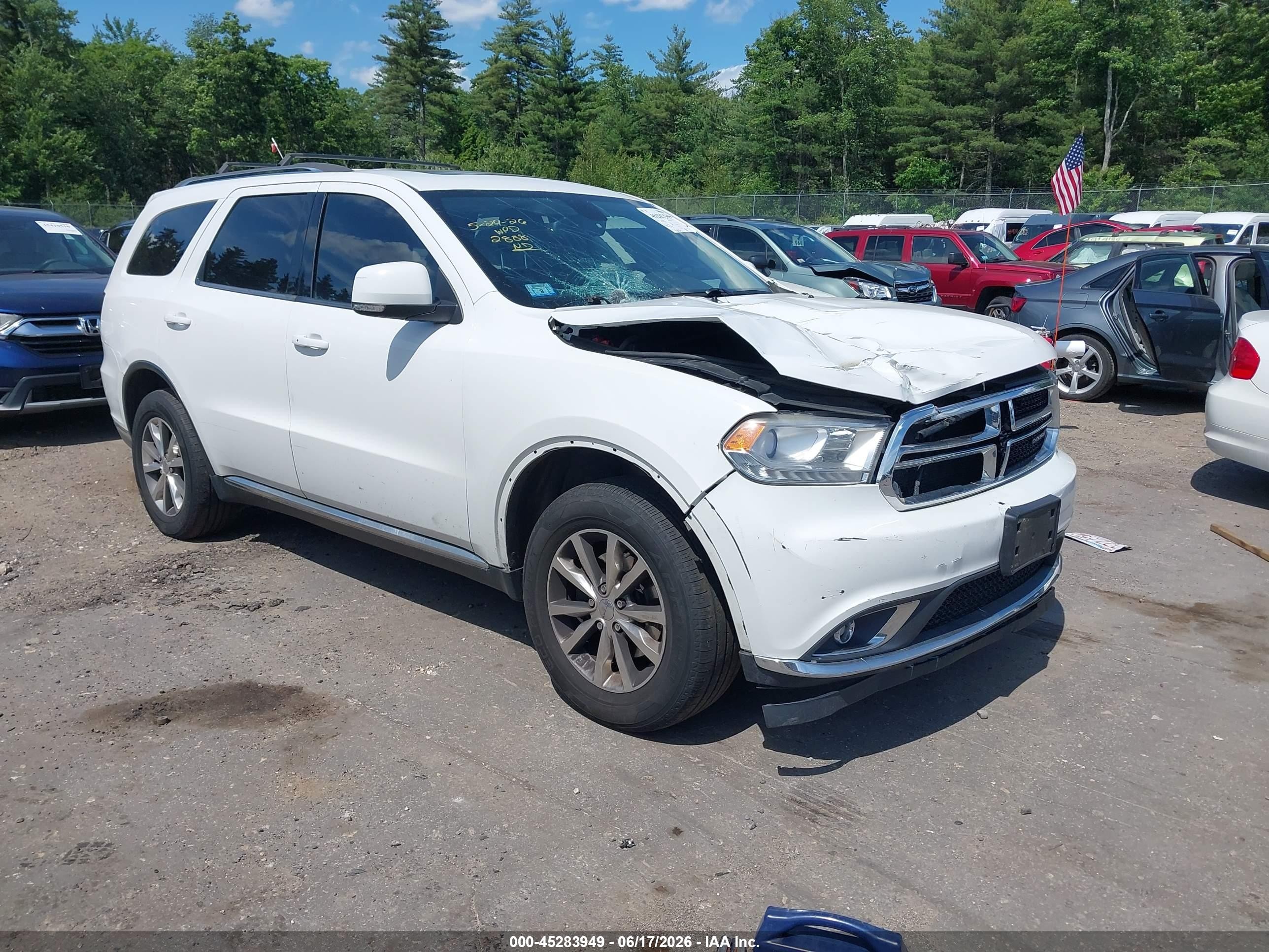 2014 Dodge Durango Limited White vin: 1C4RDJDG6EC592888