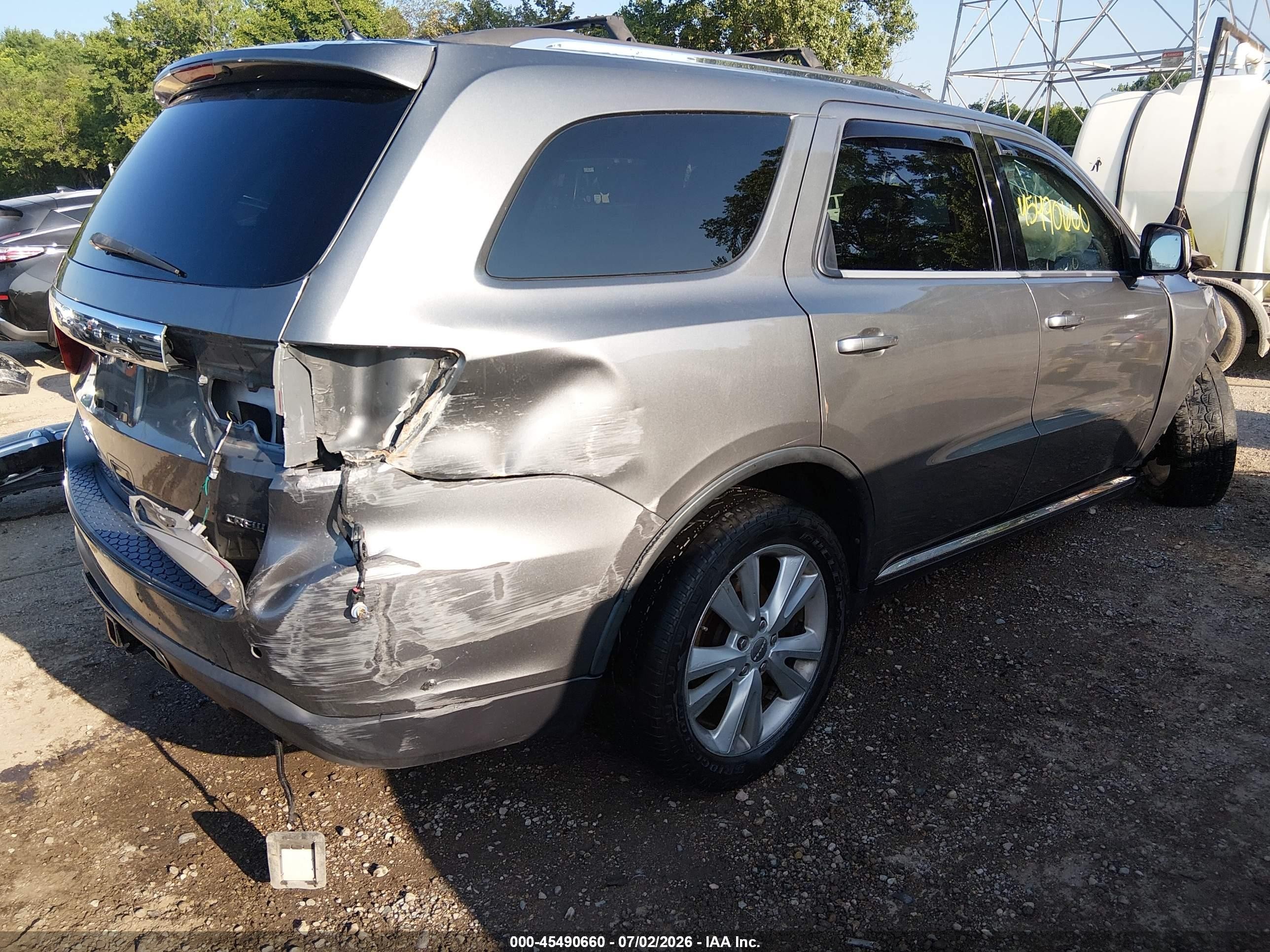 2012 Dodge Durango Crew Gray vin: 1C4RDJDG7CC309184