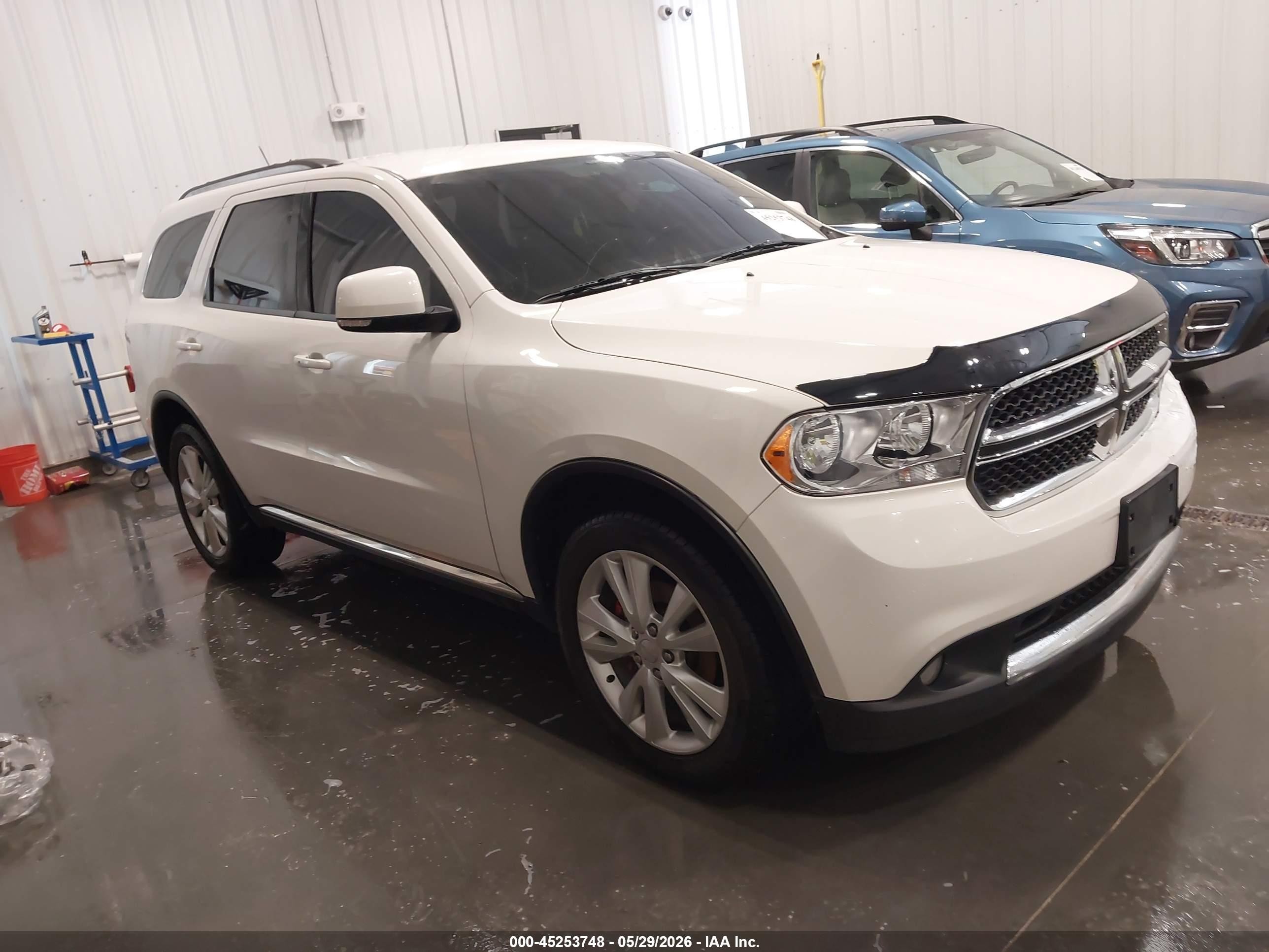 2012 Dodge Durango Crew White vin: 1C4RDJDG7CC337017