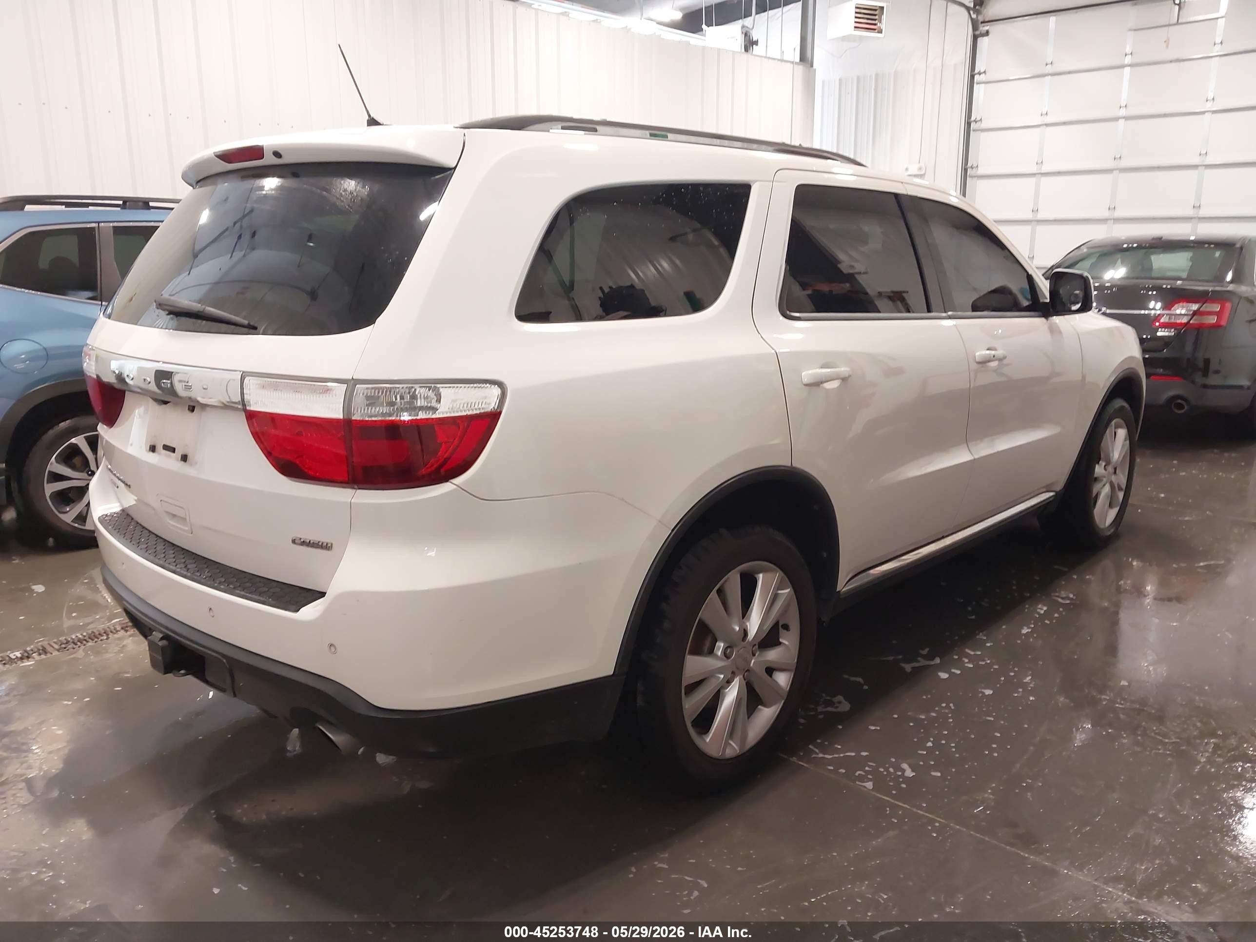2012 Dodge Durango Crew White vin: 1C4RDJDG7CC337017
