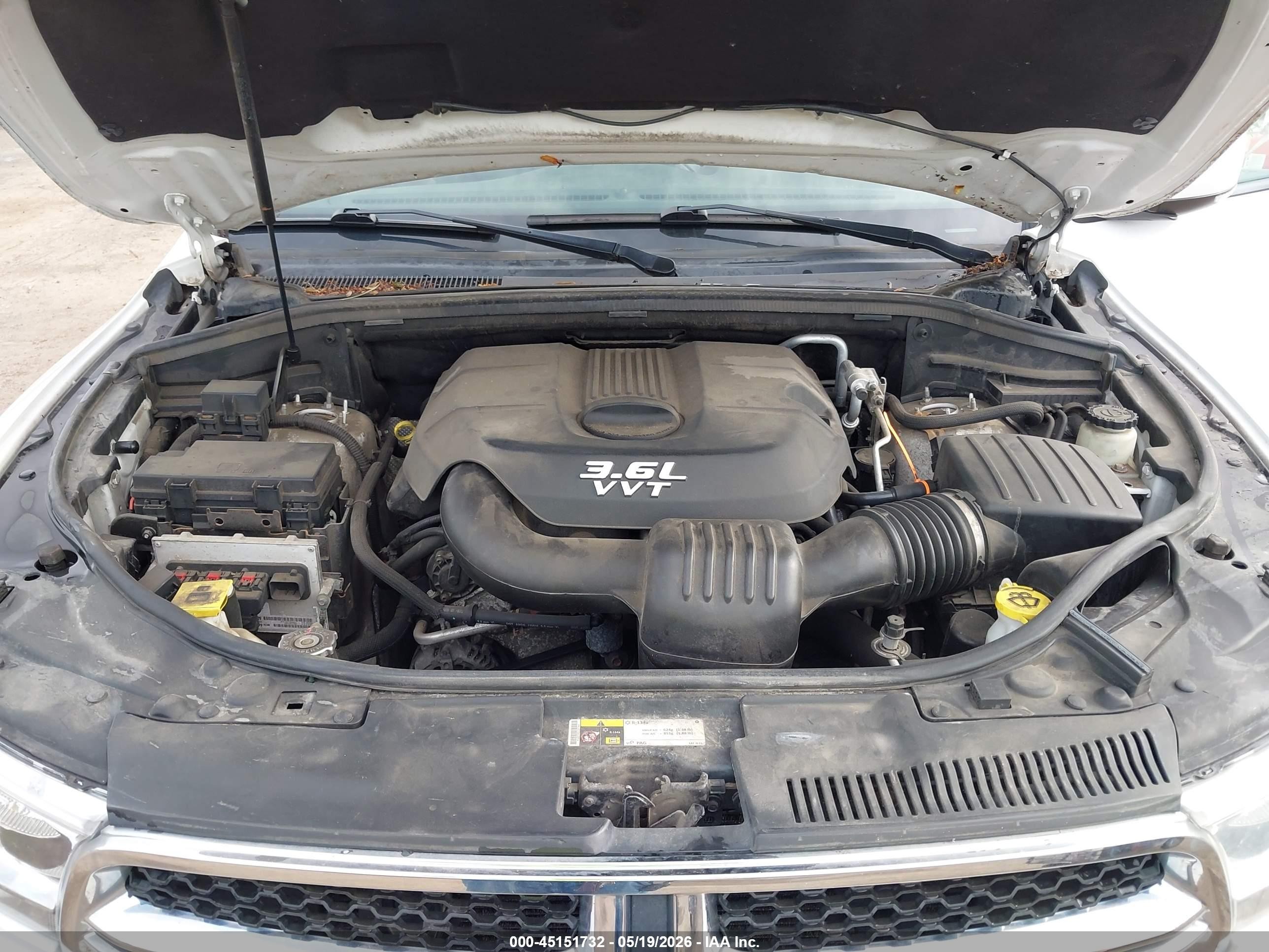 2013 Dodge Durango Crew White vin: 1C4RDJDG7DC664597