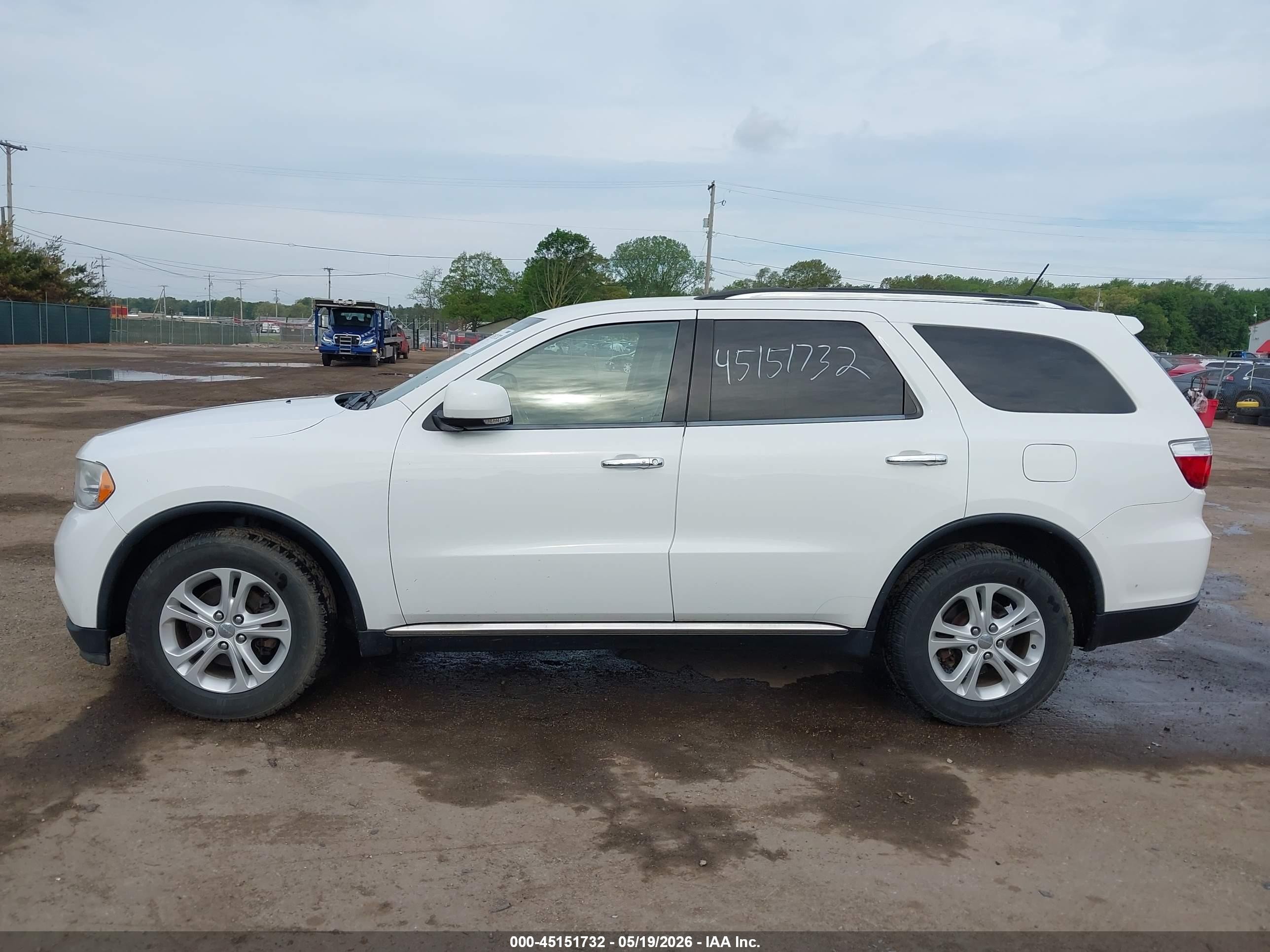 2013 Dodge Durango Crew White vin: 1C4RDJDG7DC664597