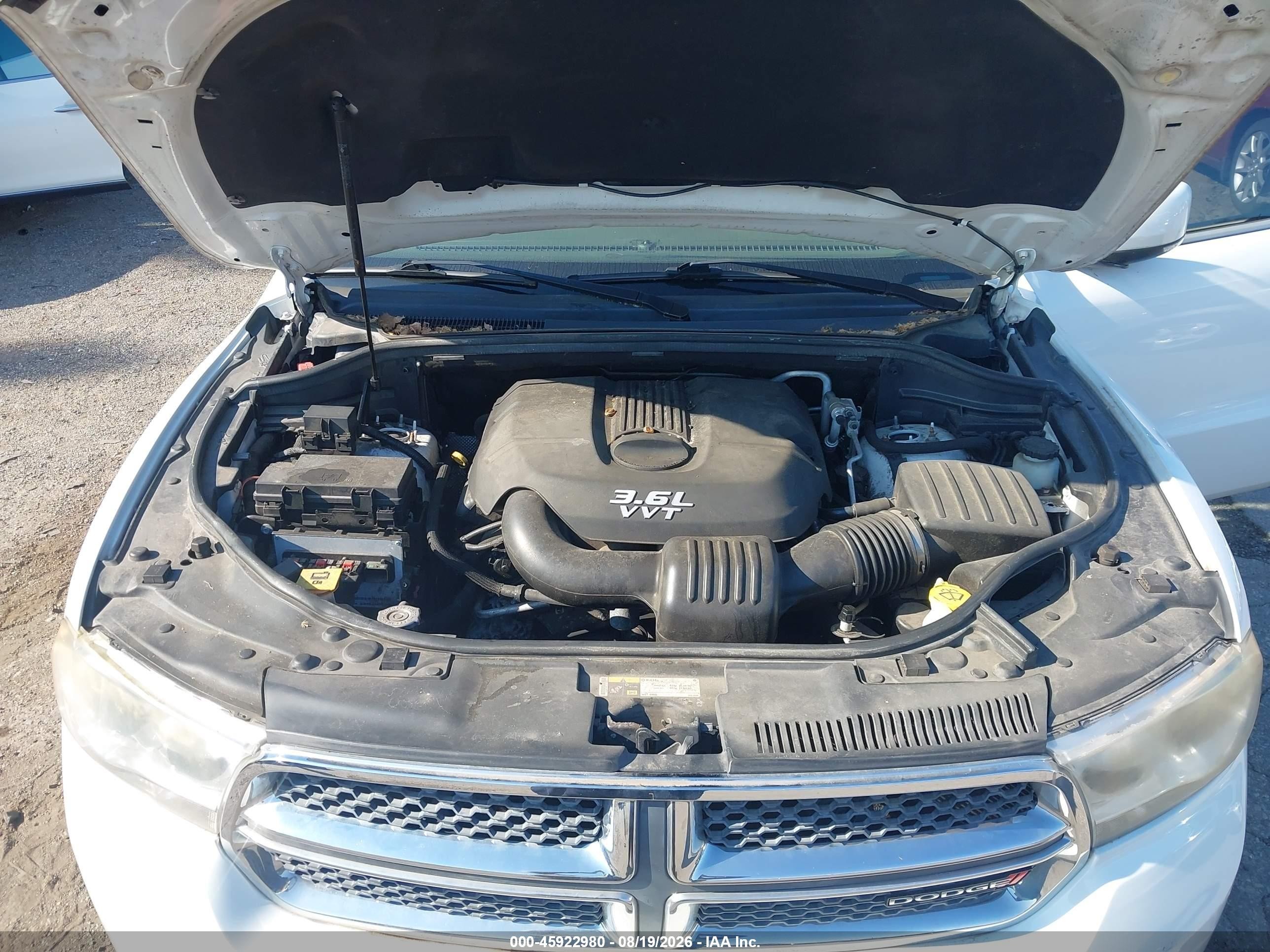 2013 Dodge Durango Crew White vin: 1C4RDJDG7DC677463
