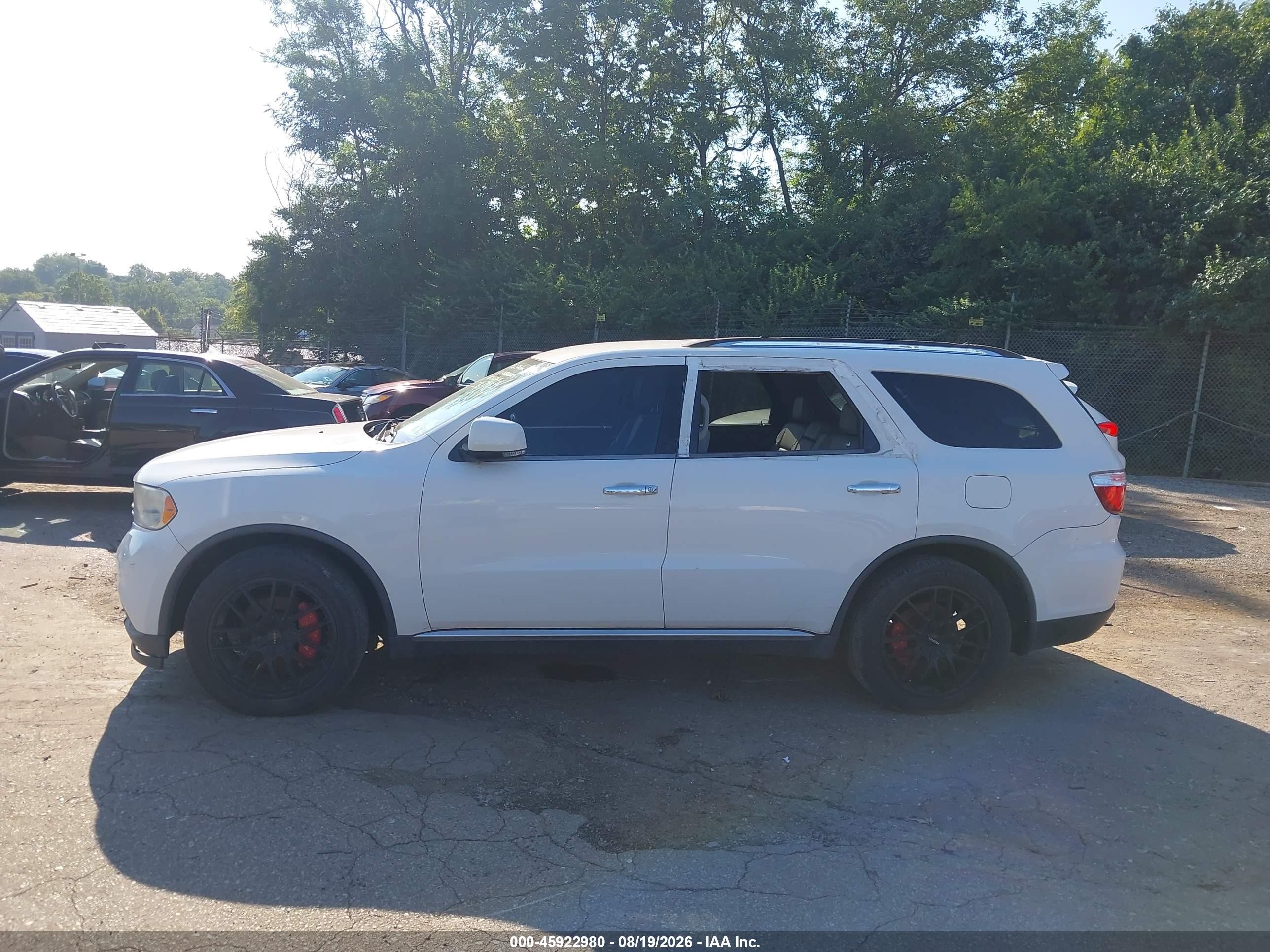 2013 Dodge Durango Crew White vin: 1C4RDJDG7DC677463