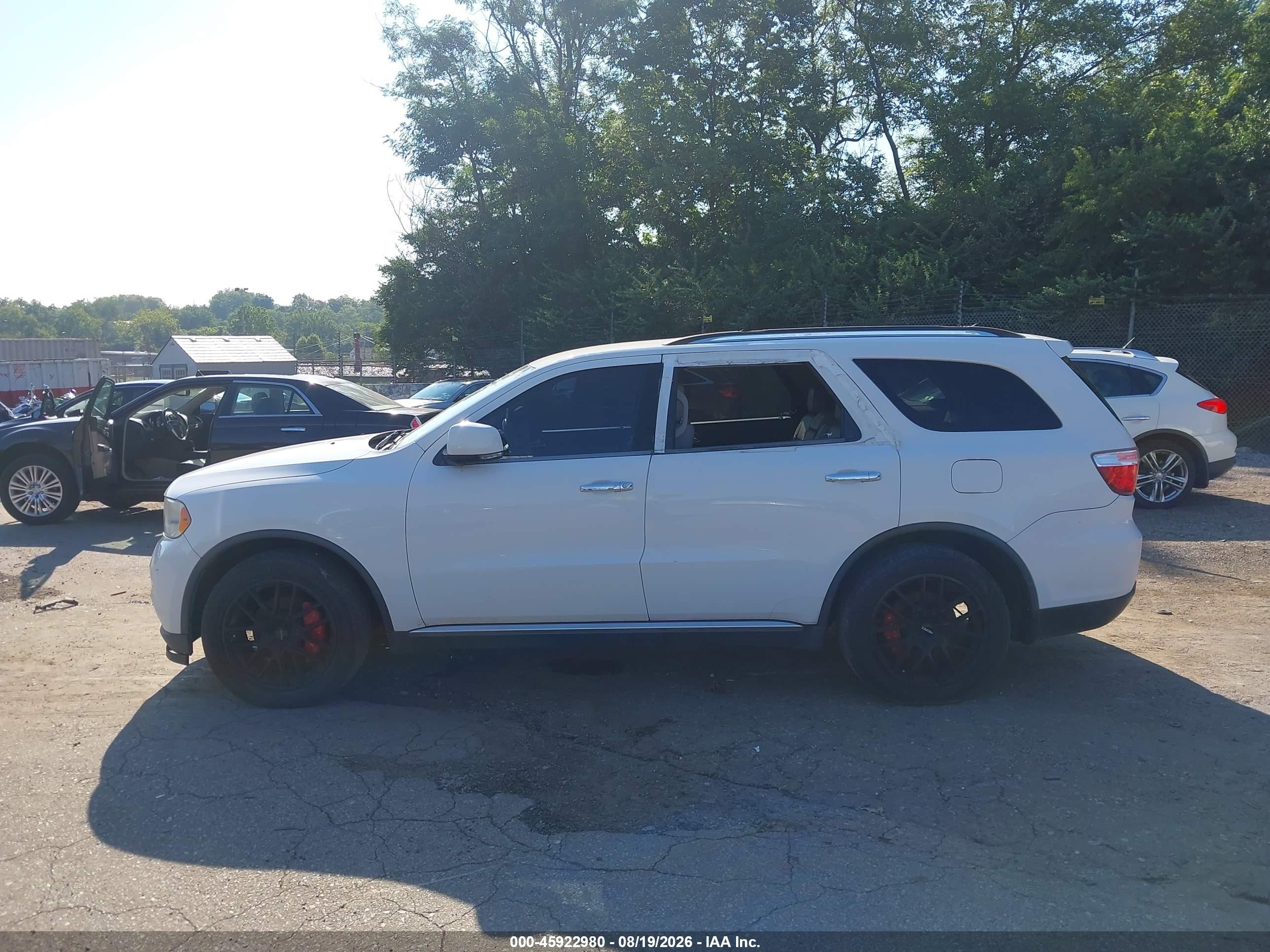 2013 Dodge Durango Crew White vin: 1C4RDJDG7DC677463