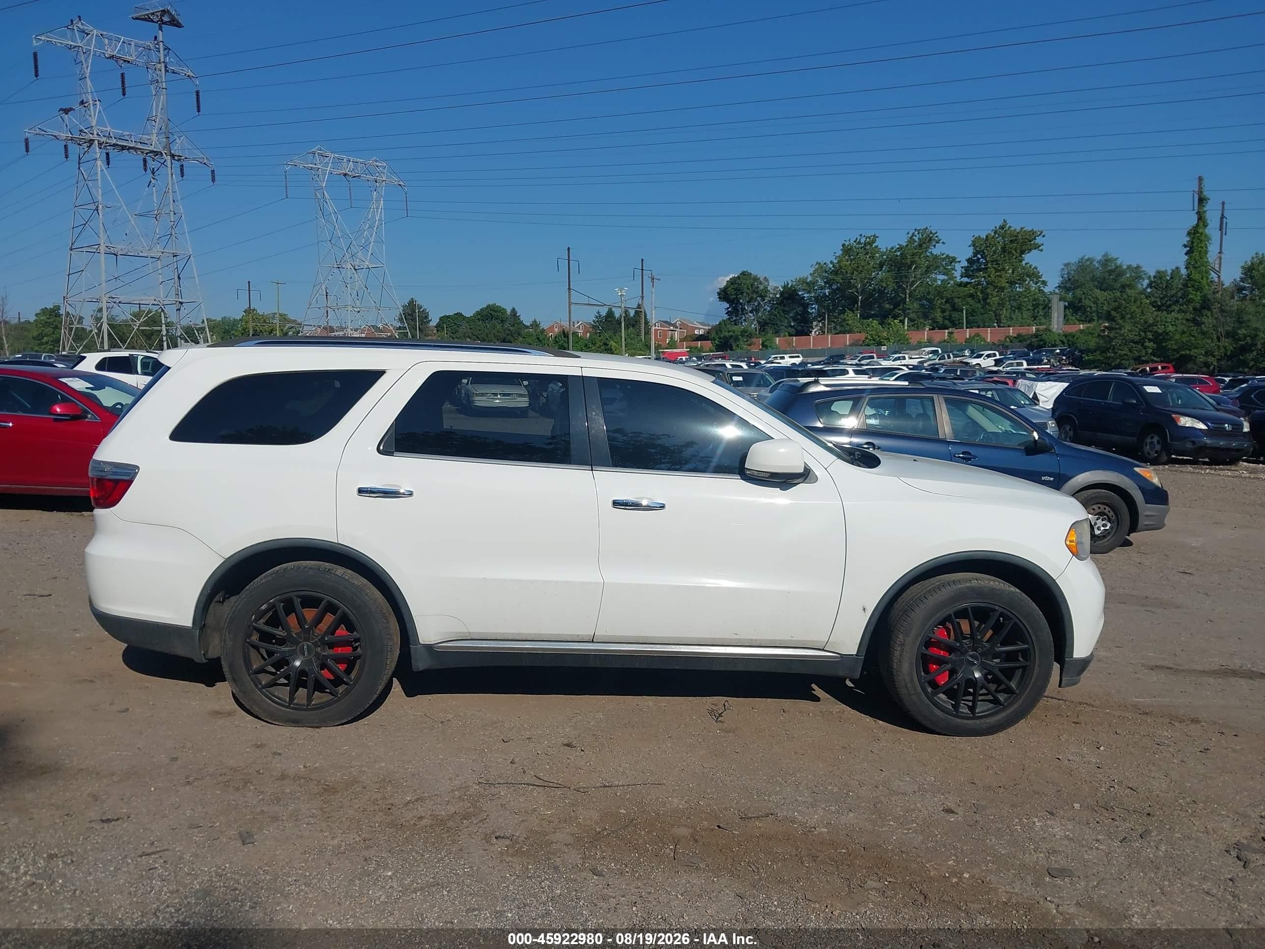 2013 Dodge Durango Crew White vin: 1C4RDJDG7DC677463