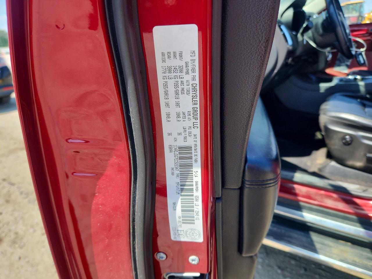 2014 Dodge Durango Limited Red vin: 1C4RDJDG7EC522347