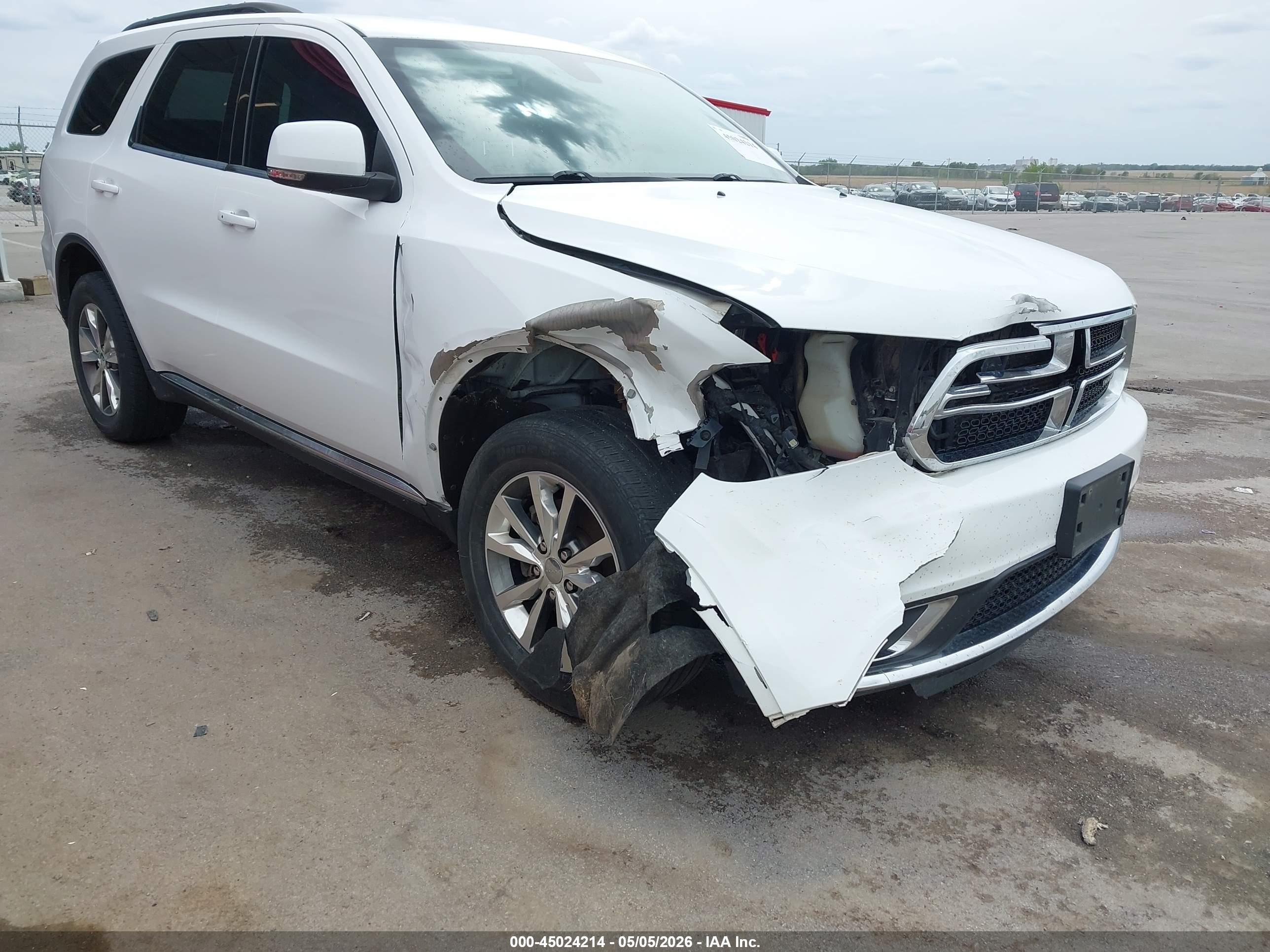 2015 Dodge Durango Limited White vin: 1C4RDJDG7FC186832