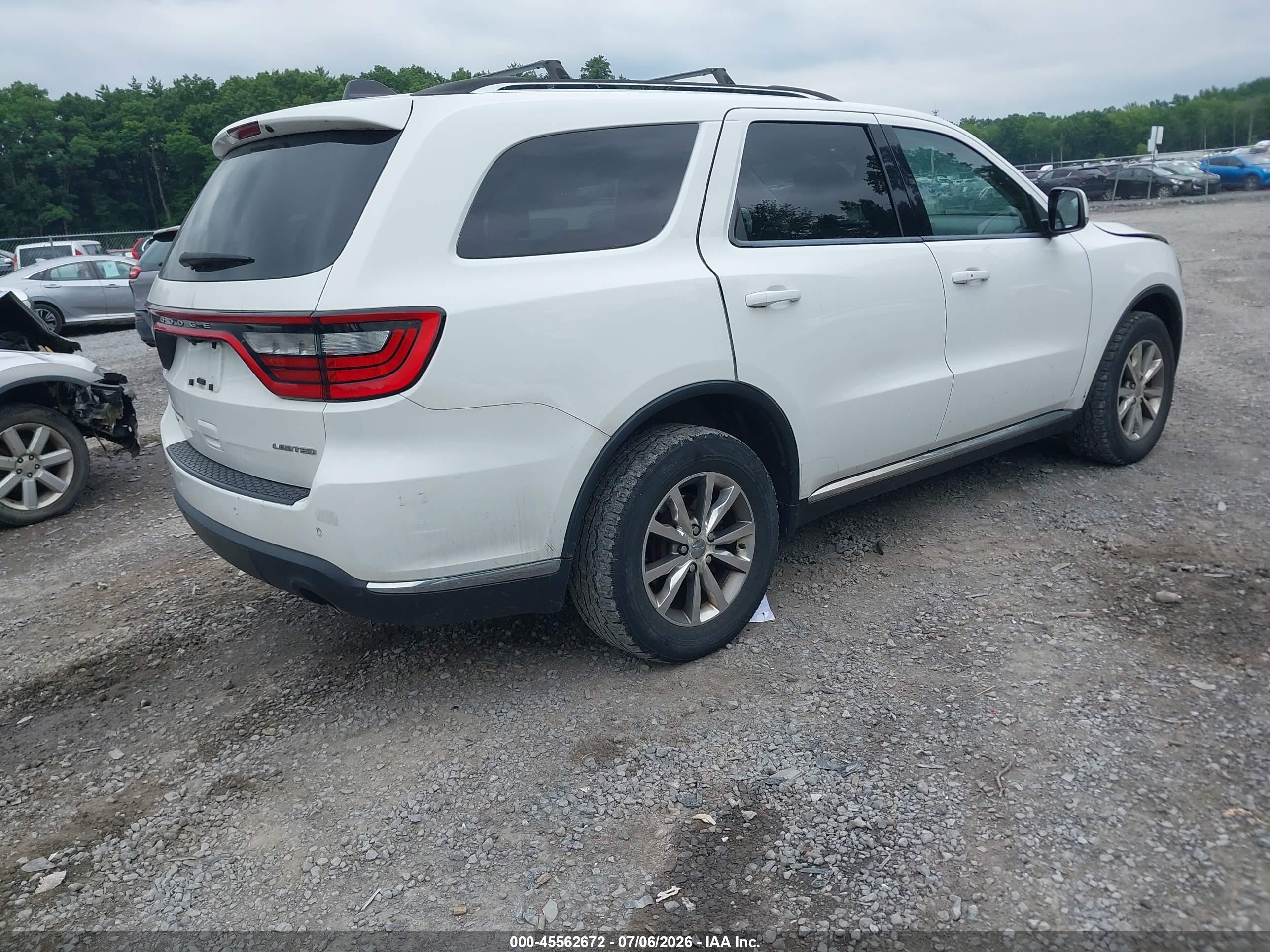 2015 Dodge Durango Limited White vin: 1C4RDJDG7FC889024