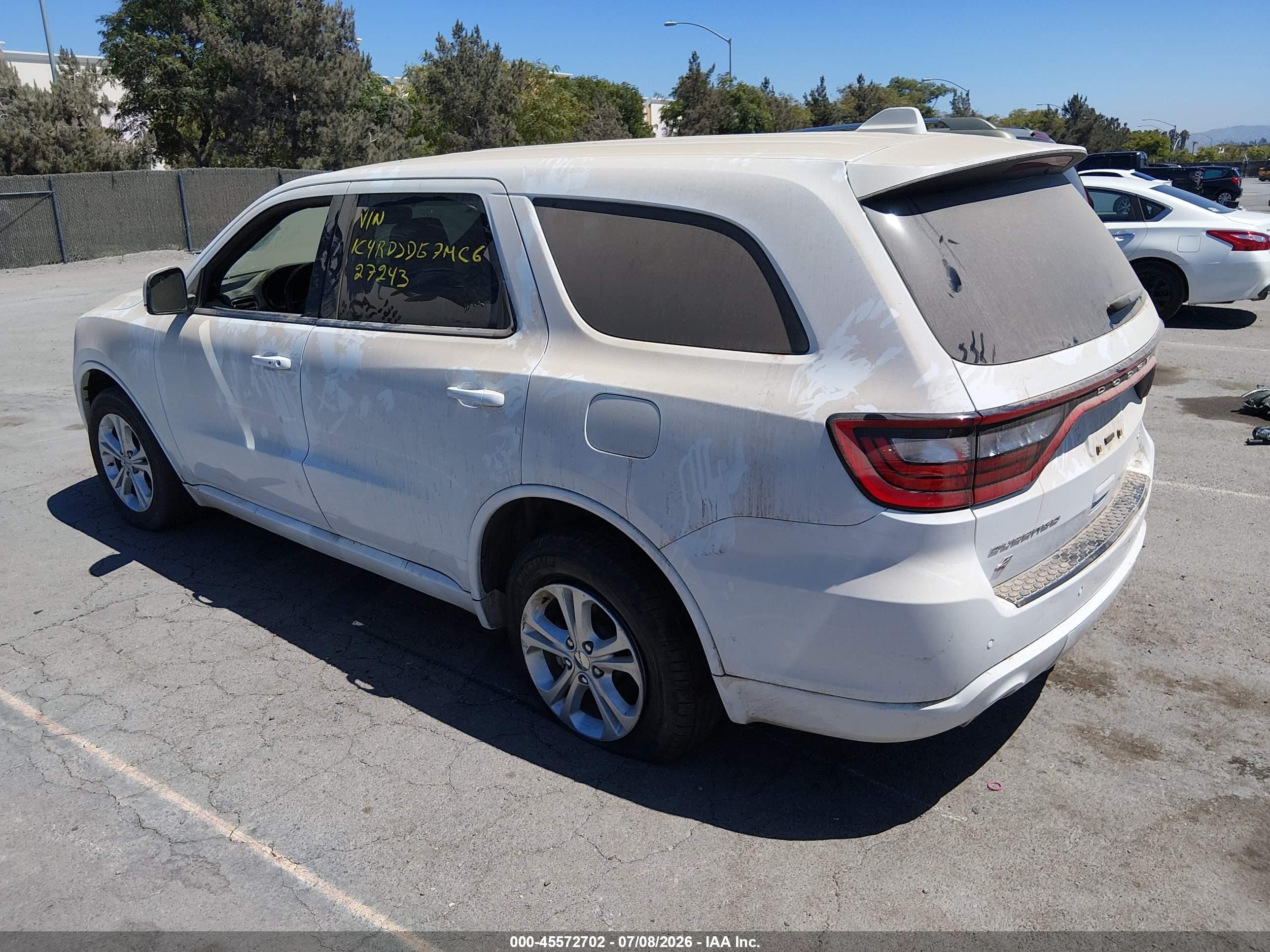 2021 Dodge Durango Gt Plus Awd White vin: 1C4RDJDG7MC627243
