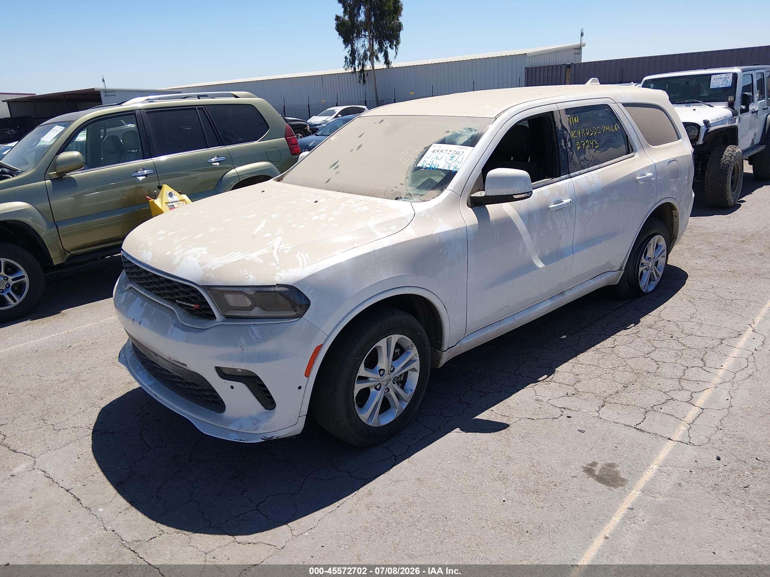 2021 Dodge Durango Gt Plus Awd White vin: 1C4RDJDG7MC627243