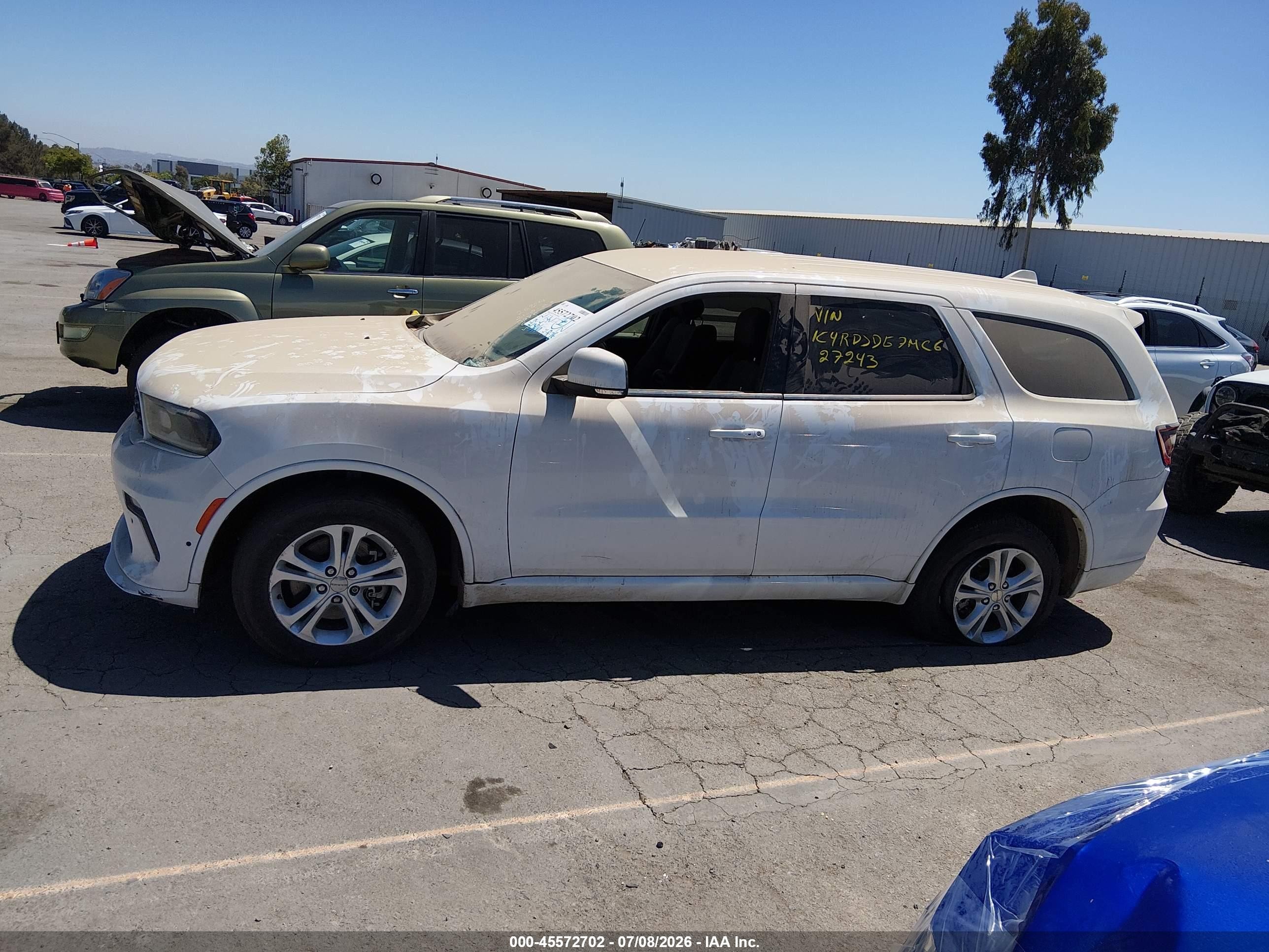 2021 Dodge Durango Gt Plus Awd White vin: 1C4RDJDG7MC627243