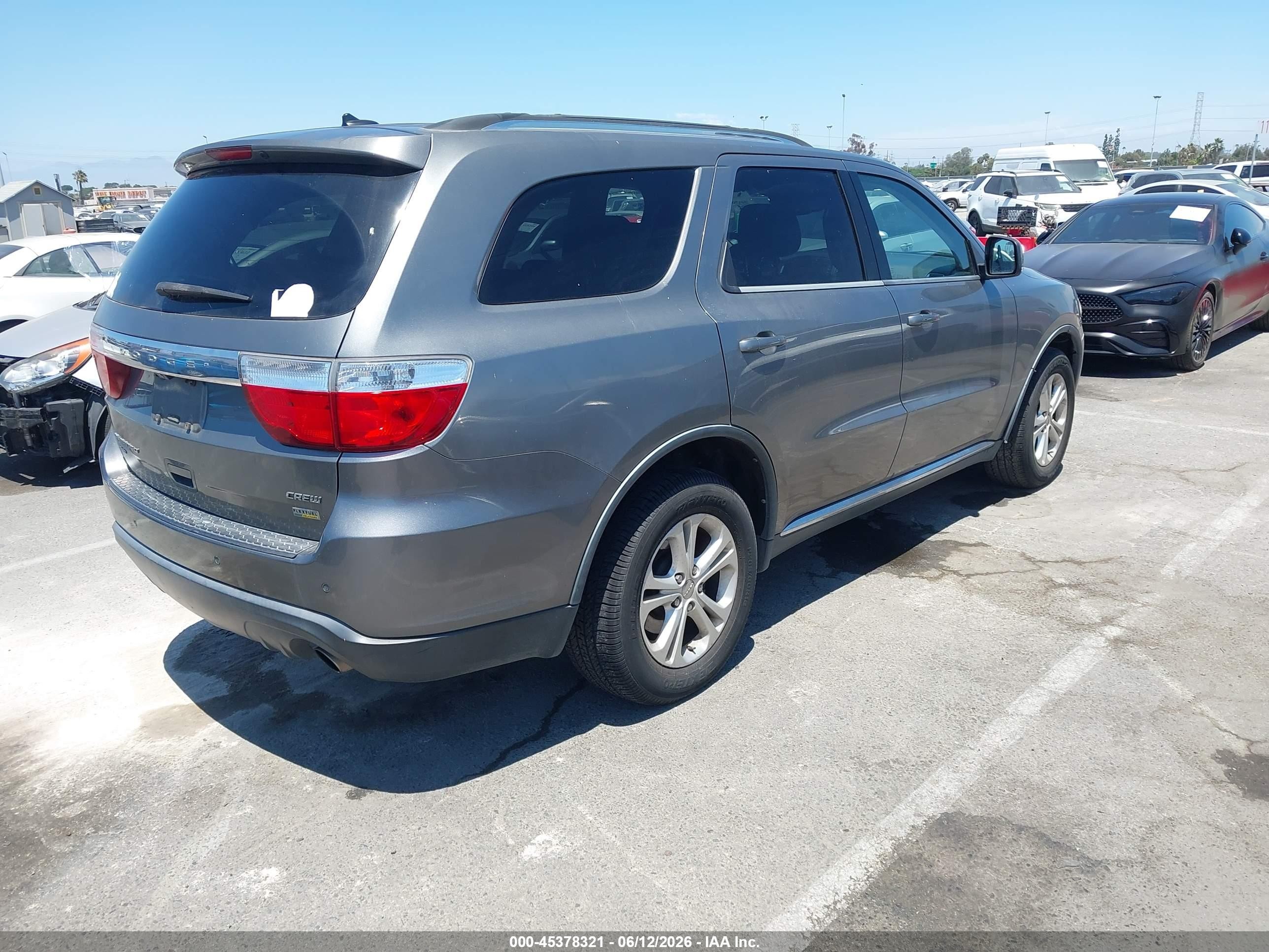 2012 Dodge Durango Crew Silver vin: 1C4RDJDG8CC247651
