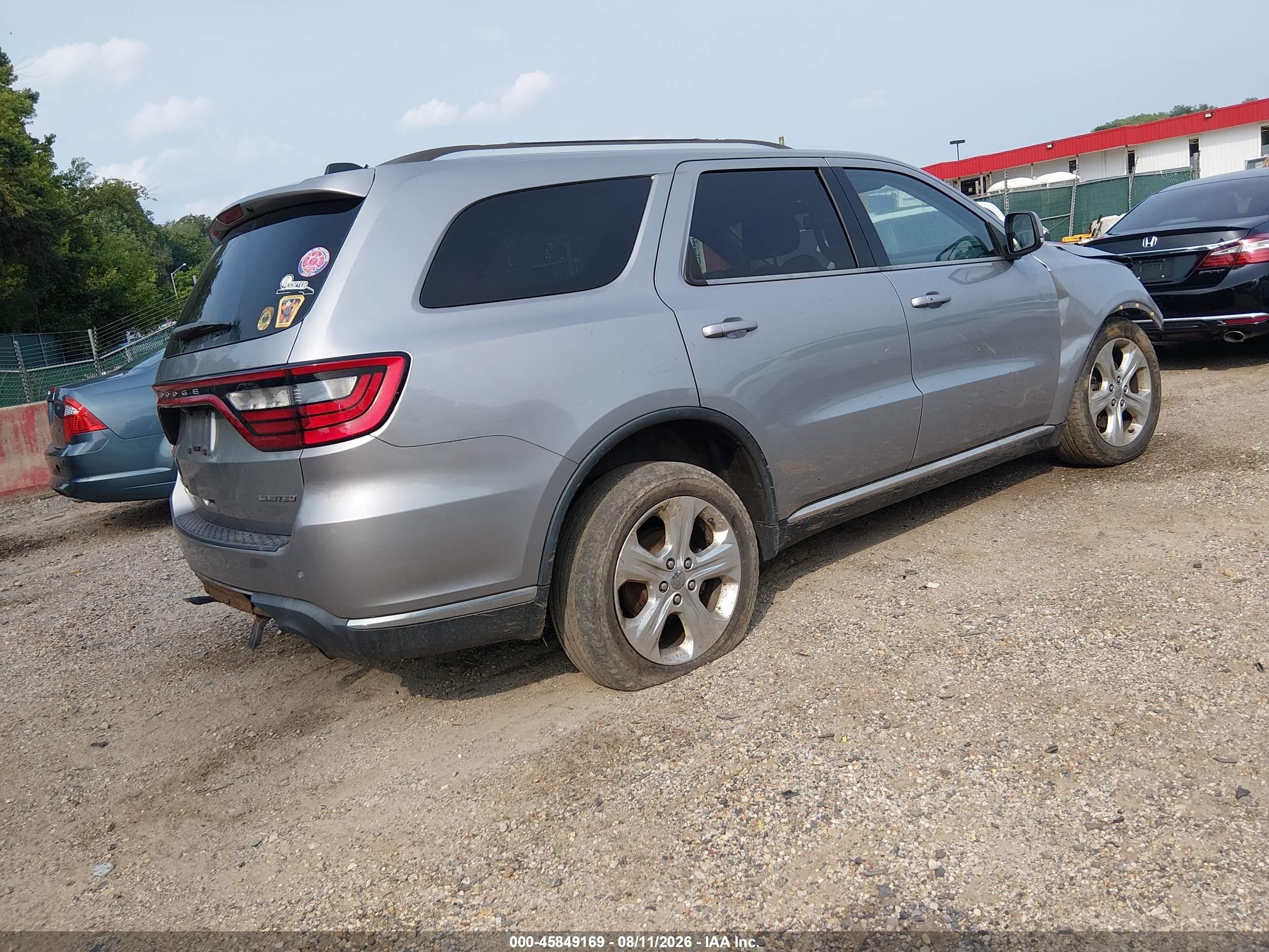 2014 Dodge Durango Limited Gray vin: 1C4RDJDG8EC973481