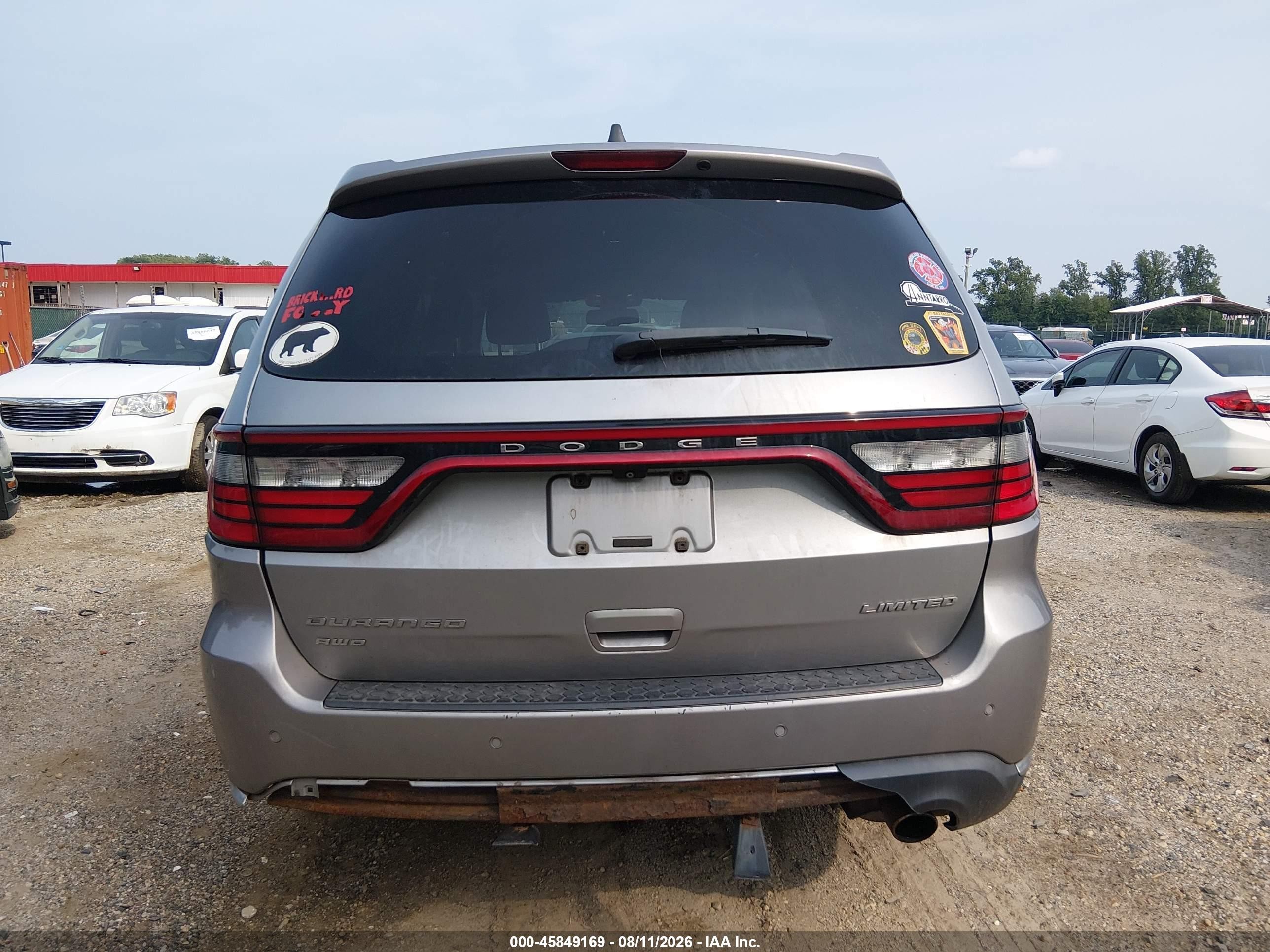 2014 Dodge Durango Limited Gray vin: 1C4RDJDG8EC973481