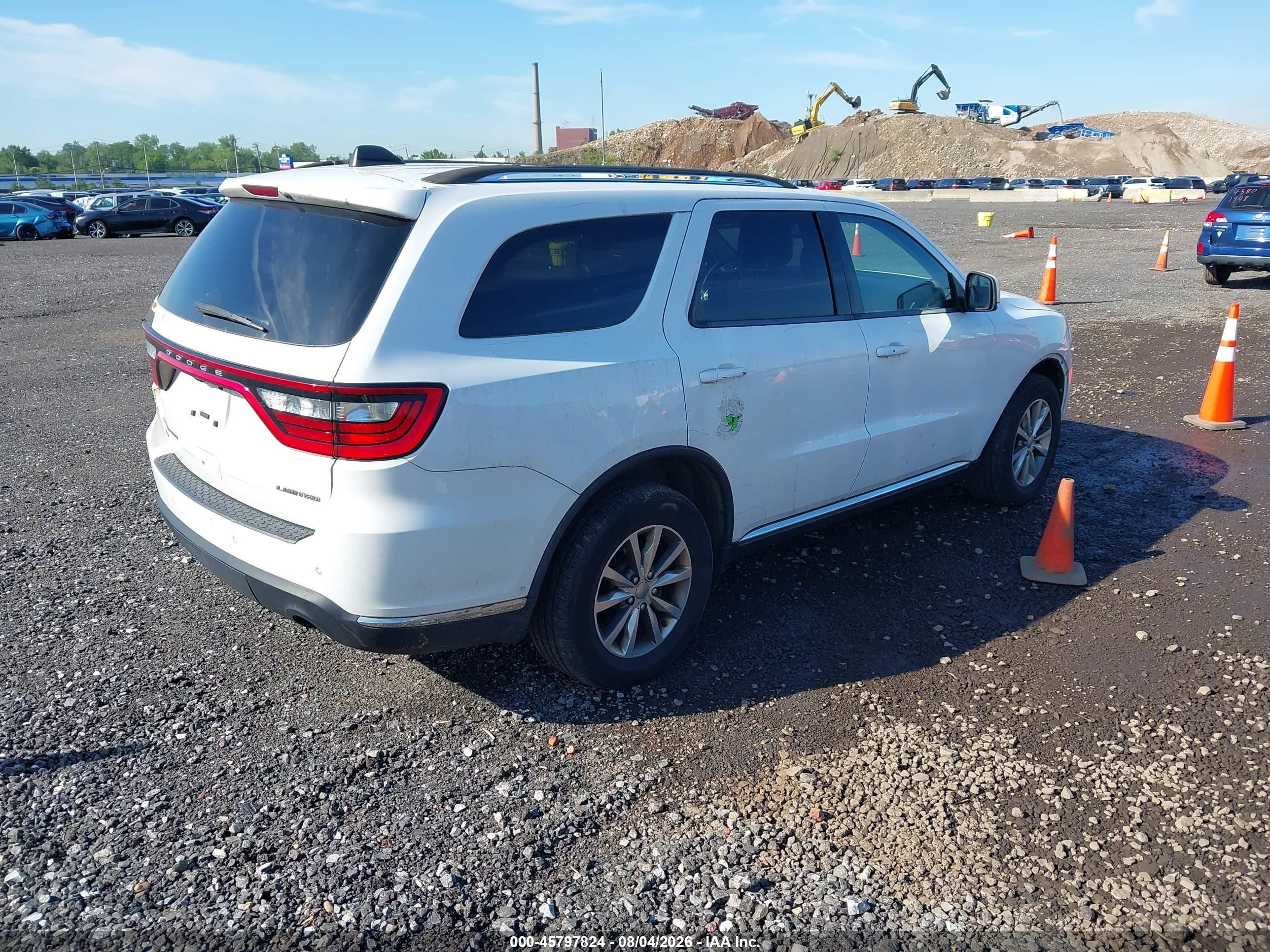 2015 Dodge Durango Limited White vin: 1C4RDJDG8FC101674