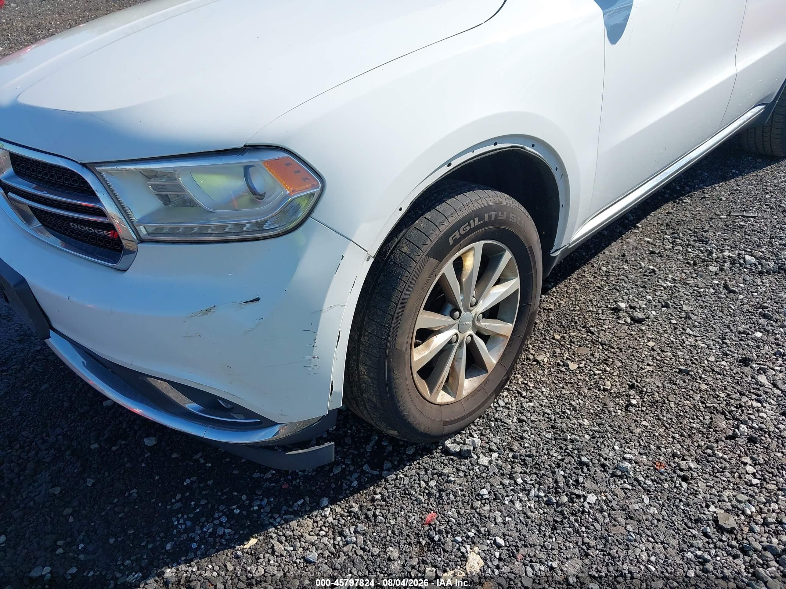 2015 Dodge Durango Limited White vin: 1C4RDJDG8FC101674