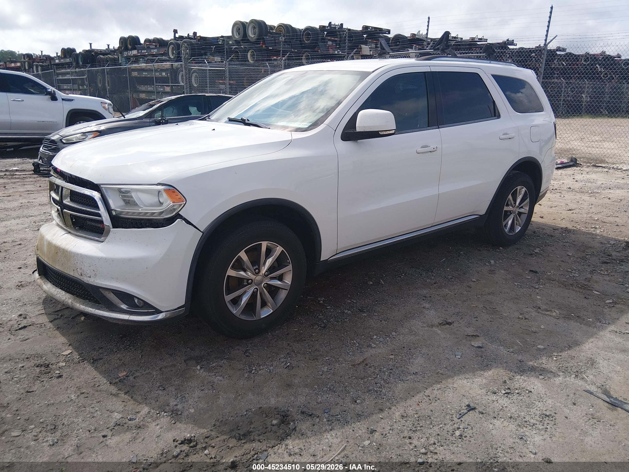 2015 Dodge Durango Limited White vin: 1C4RDJDG8FC722820