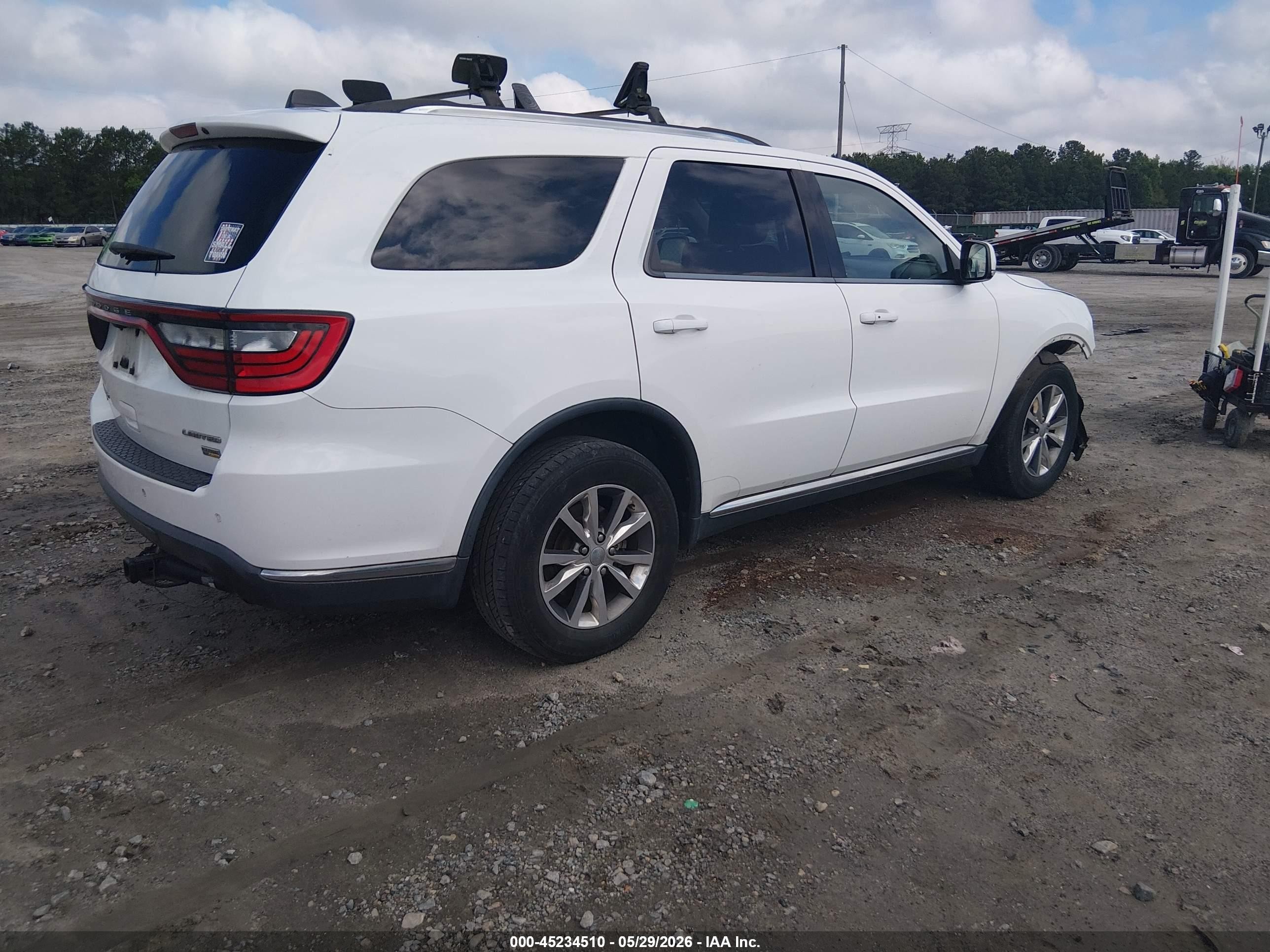 2015 Dodge Durango Limited White vin: 1C4RDJDG8FC722820