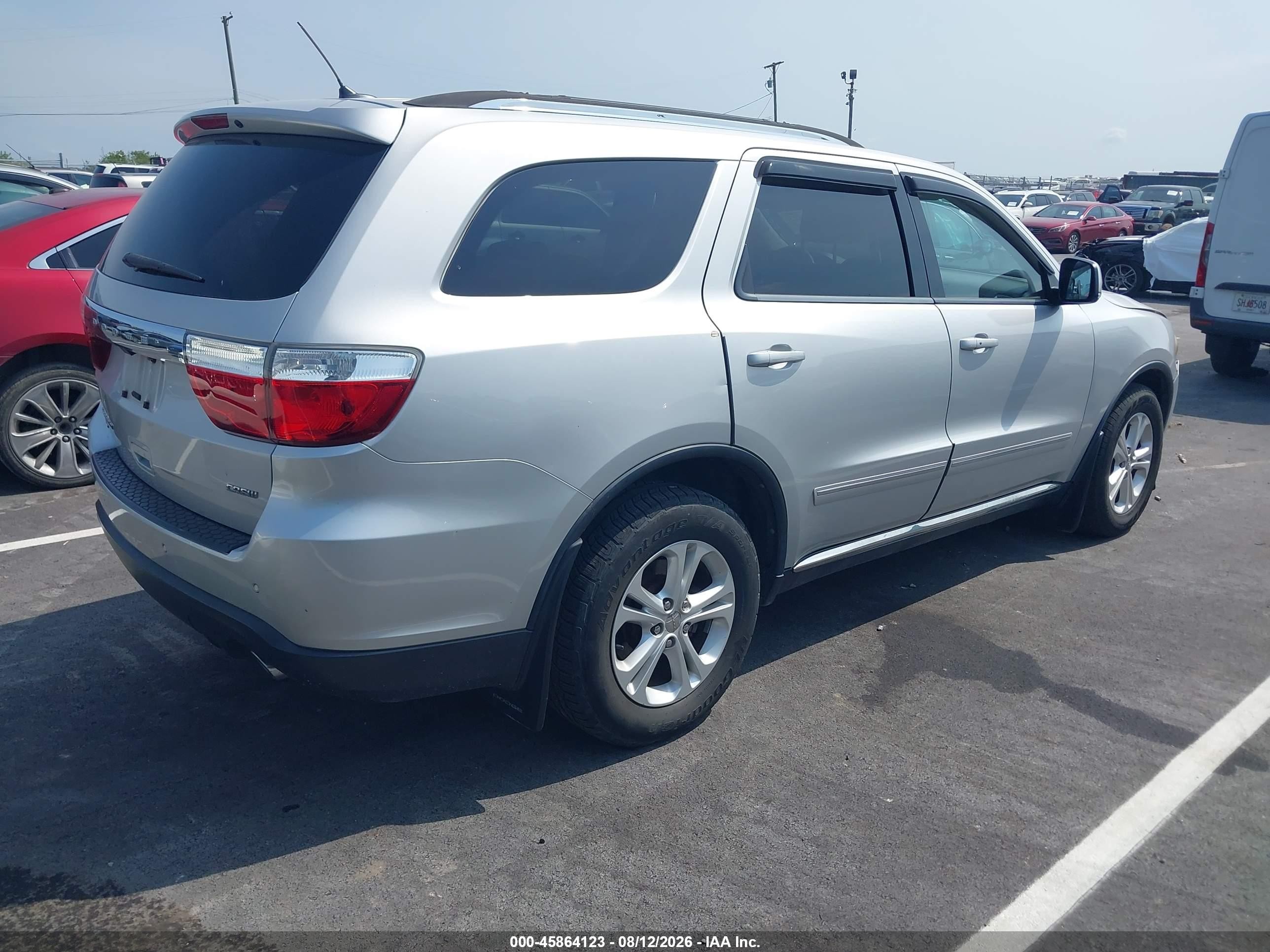 2012 Dodge Durango Crew Silver vin: 1C4RDJDG9CC337486