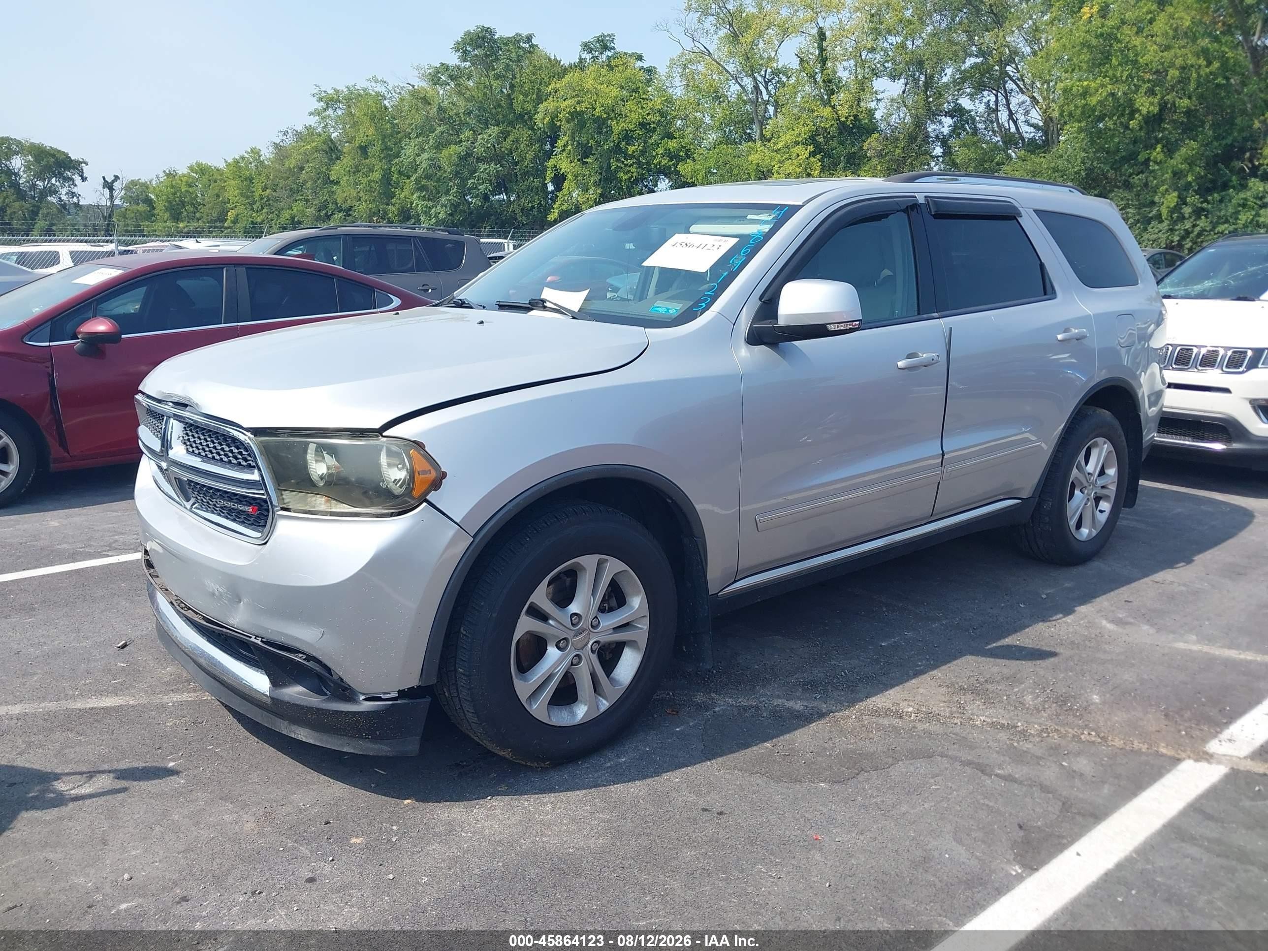 2012 Dodge Durango Crew Silver vin: 1C4RDJDG9CC337486
