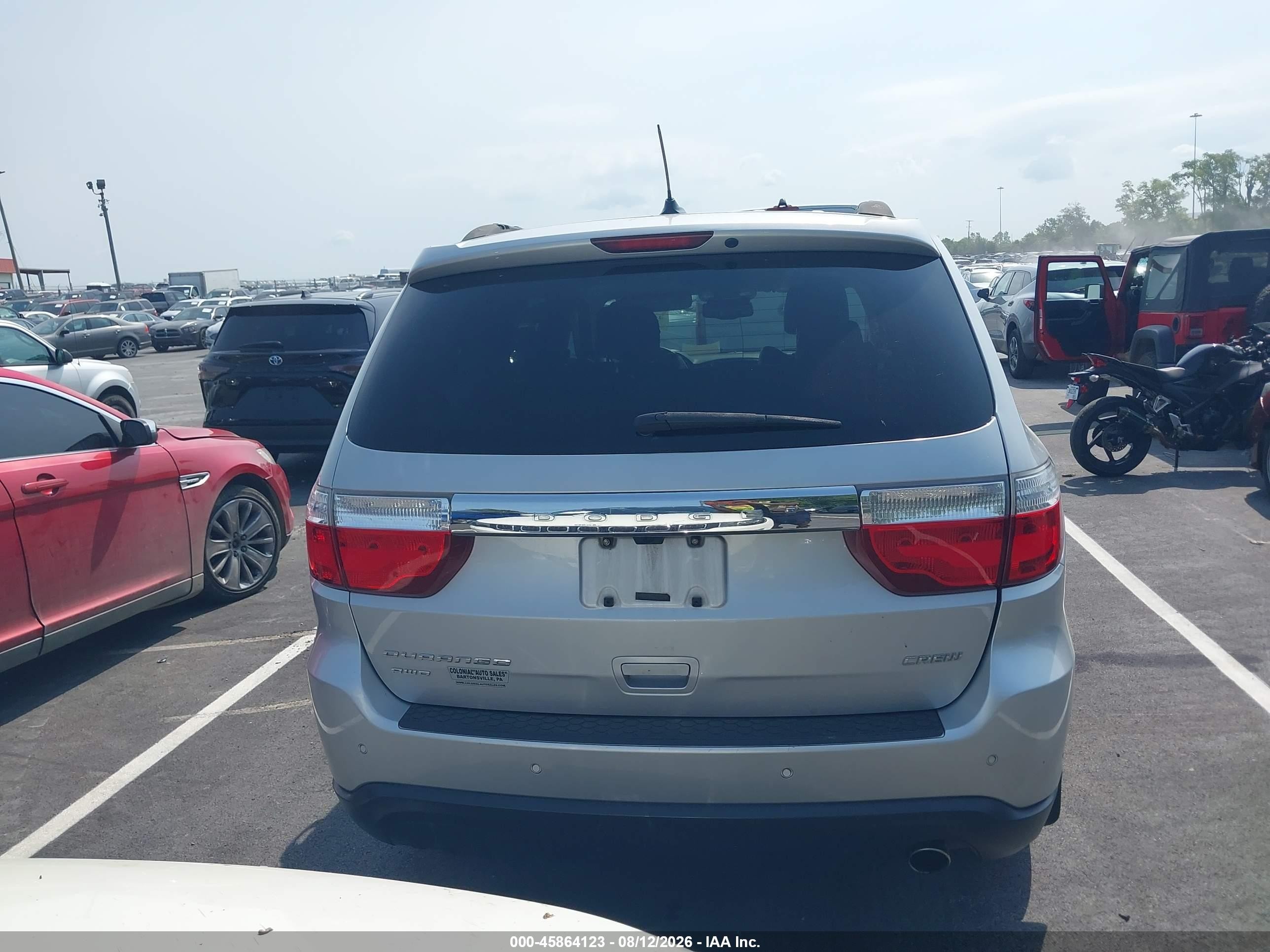 2012 Dodge Durango Crew Silver vin: 1C4RDJDG9CC337486