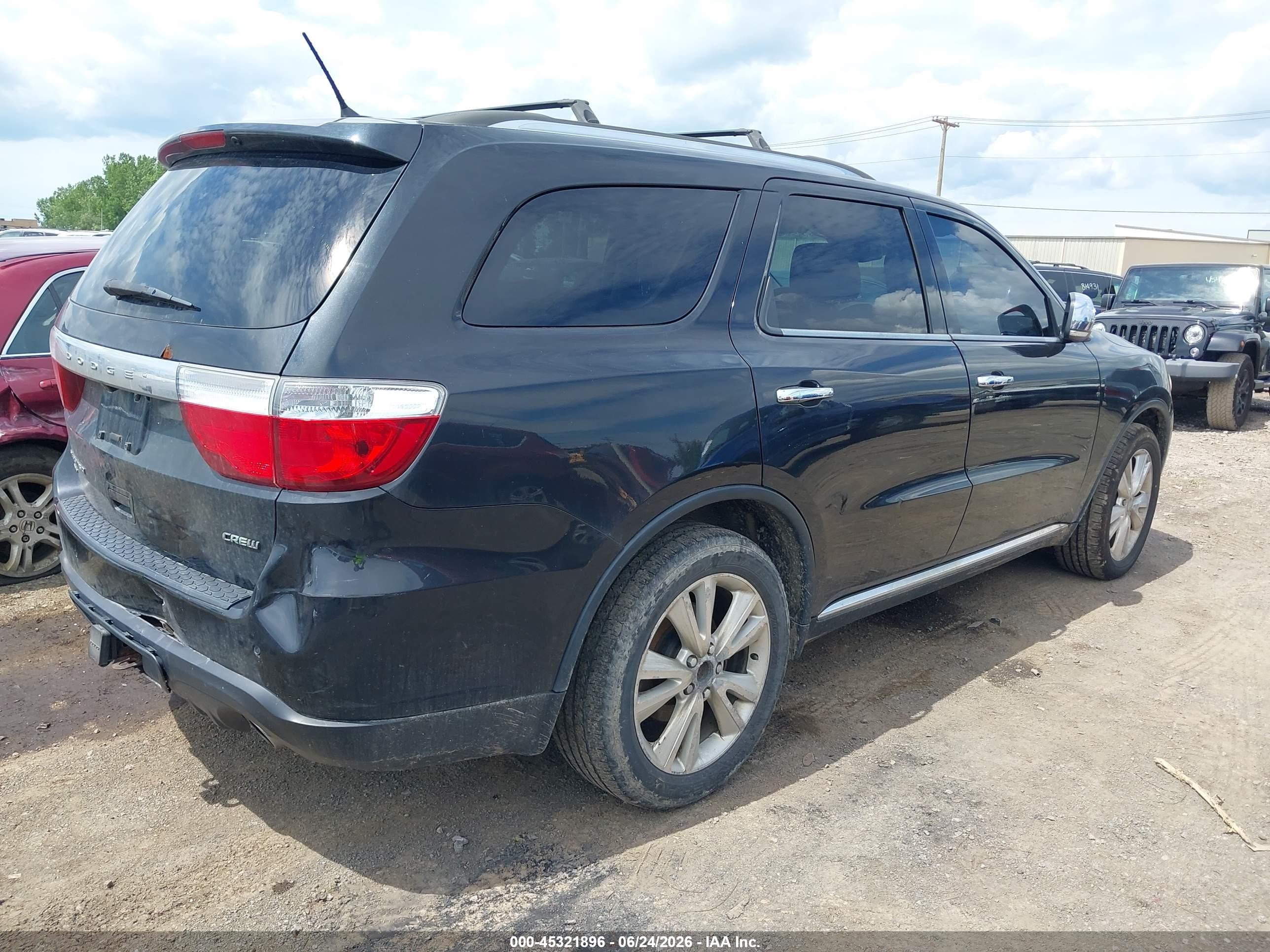 2013 Dodge Durango Crew Plus Black vin: 1C4RDJDG9DC578109