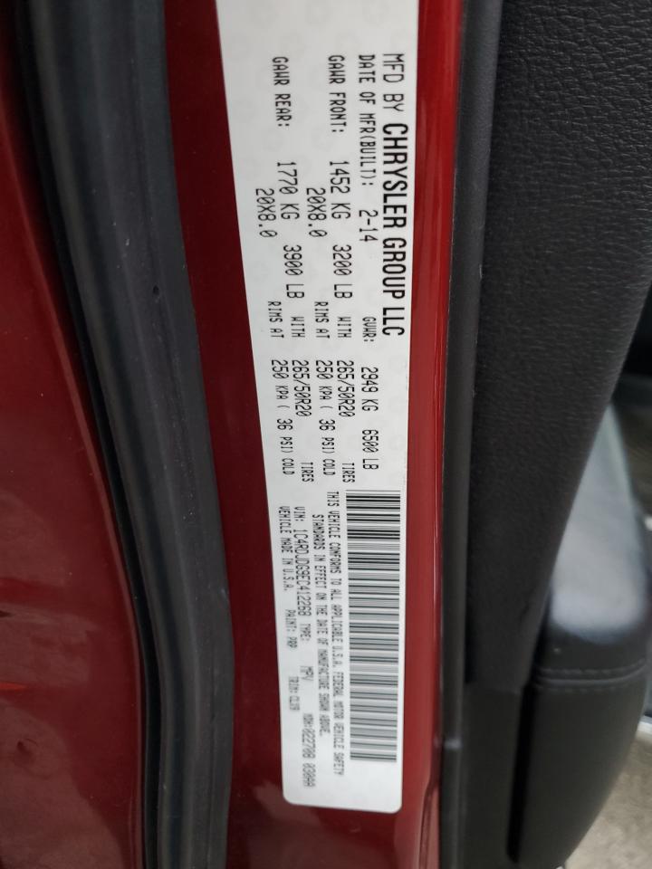 2014 Dodge Durango Limited Red vin: 1C4RDJDG9EC412268