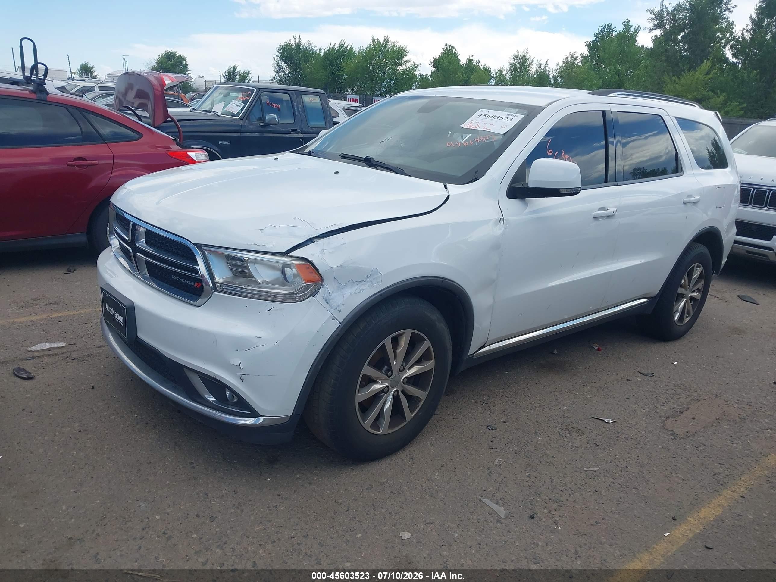 2015 Dodge Durango Limited Белый vin: 1C4RDJDG9FC837412