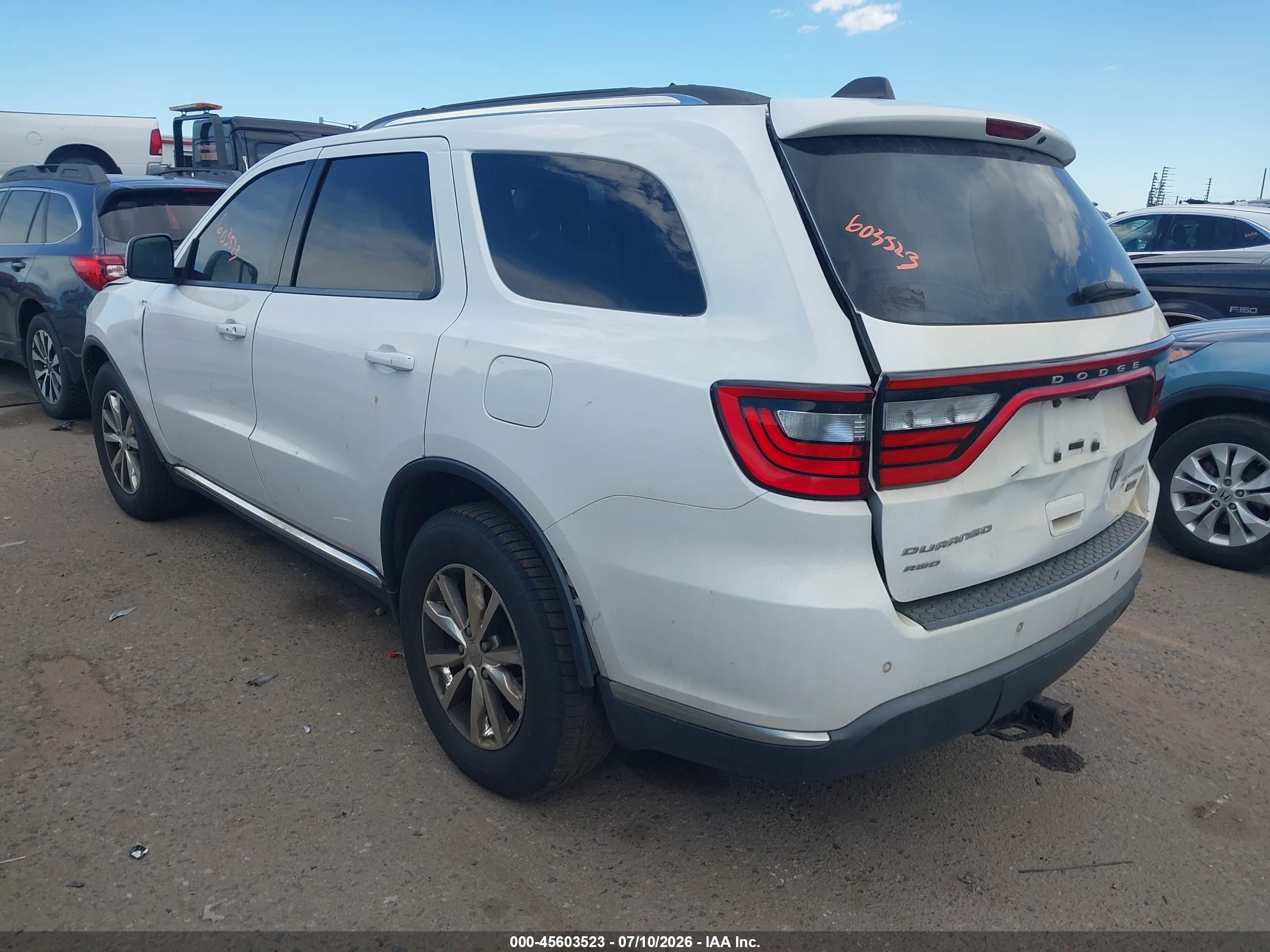 2015 Dodge Durango Limited Белый vin: 1C4RDJDG9FC837412